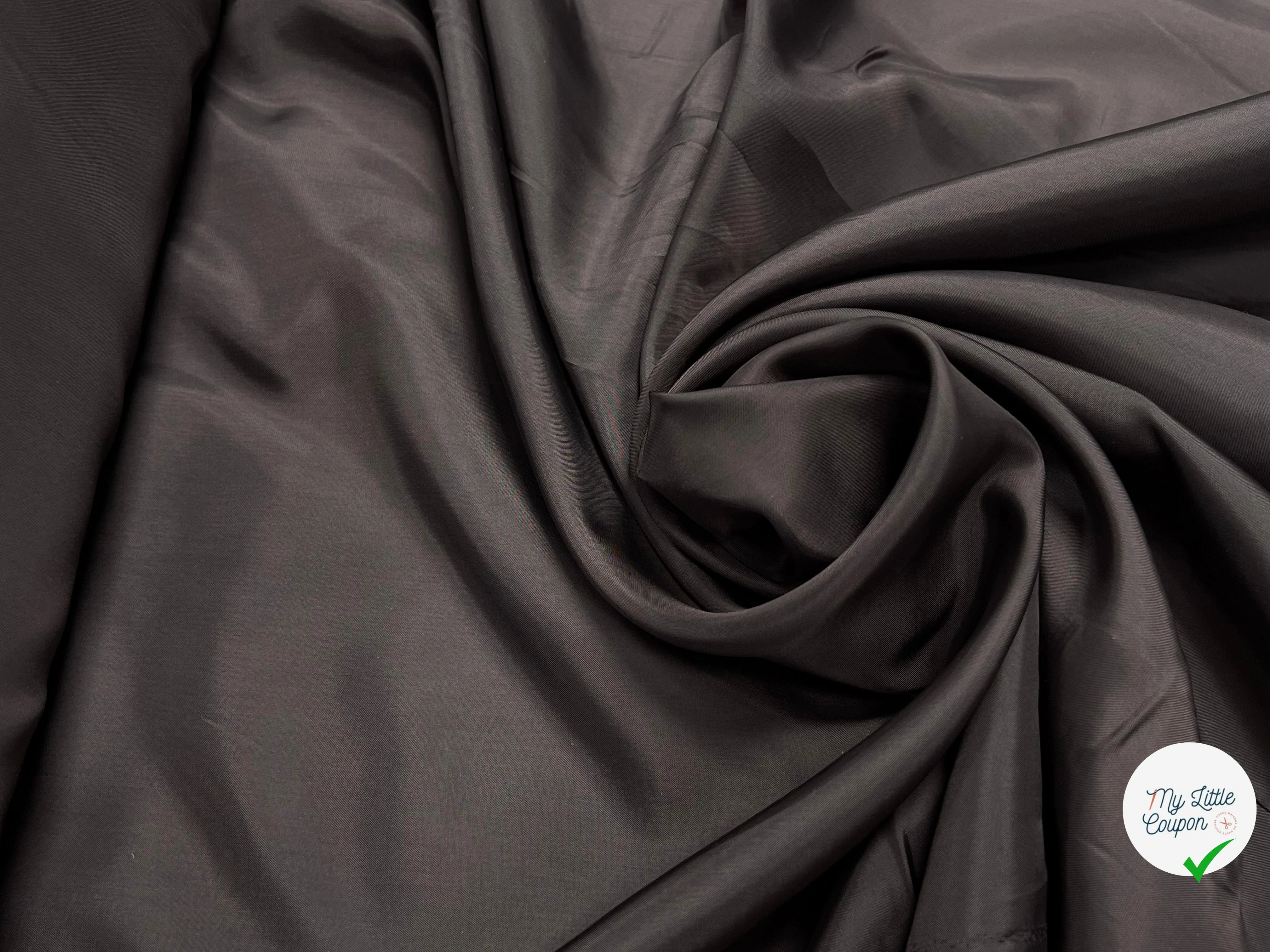 DOUBLURE LISSE 100% VISCOSE FINE BLACK COFFEE - My Little Coupon