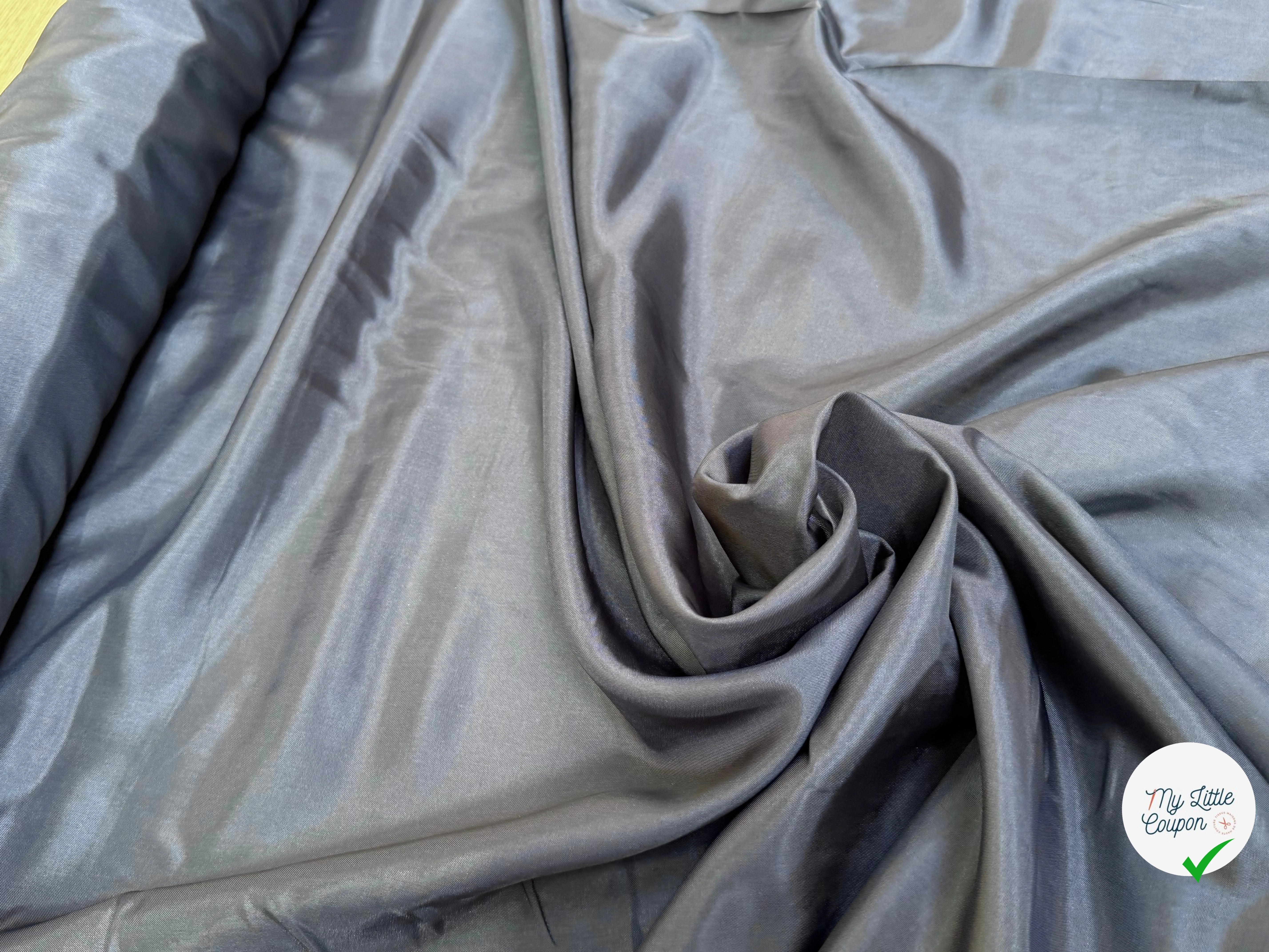 DOUBLURE LISSE 67% ACETATE GRIS GRIS BLEUTÉ - My Little Coupon