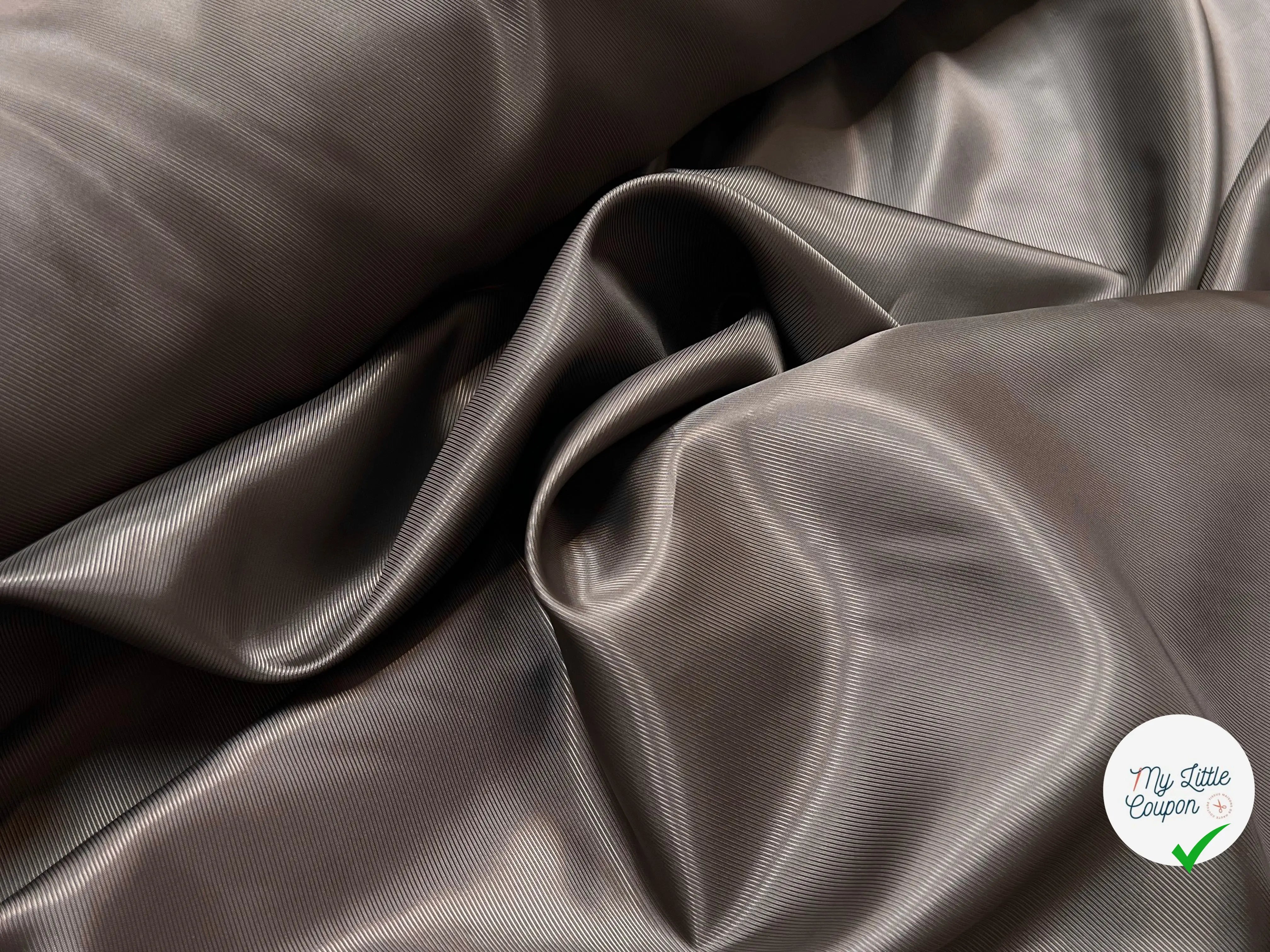 DOUBLURE SATIN FACON DRILL MARRON GLACÉ - My Little Coupon