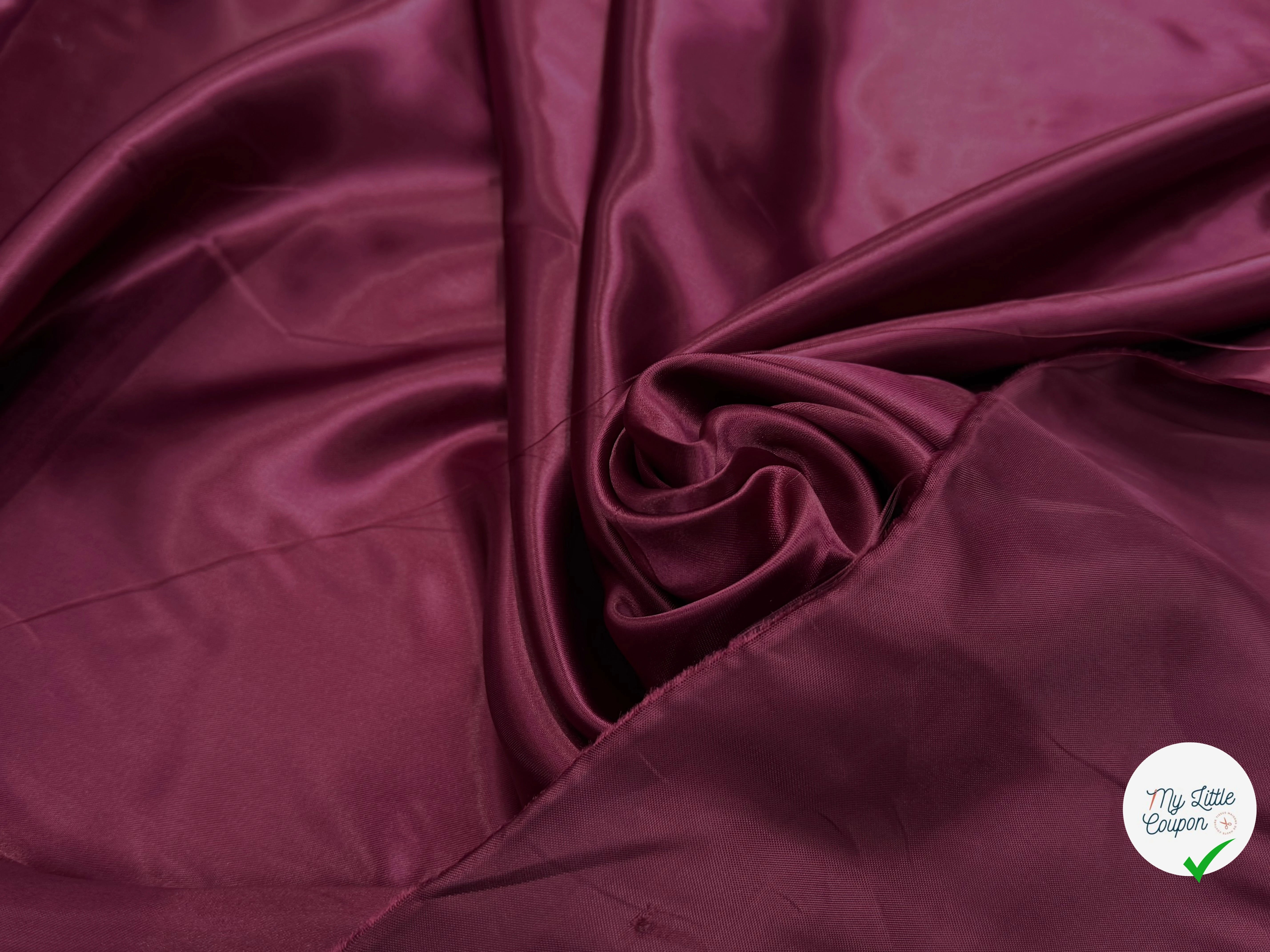 DOUBLURE SATIN POLYVISOCOSE LOURD LEGEREMENT STRIEE BORDEAUX - My Little Coupon