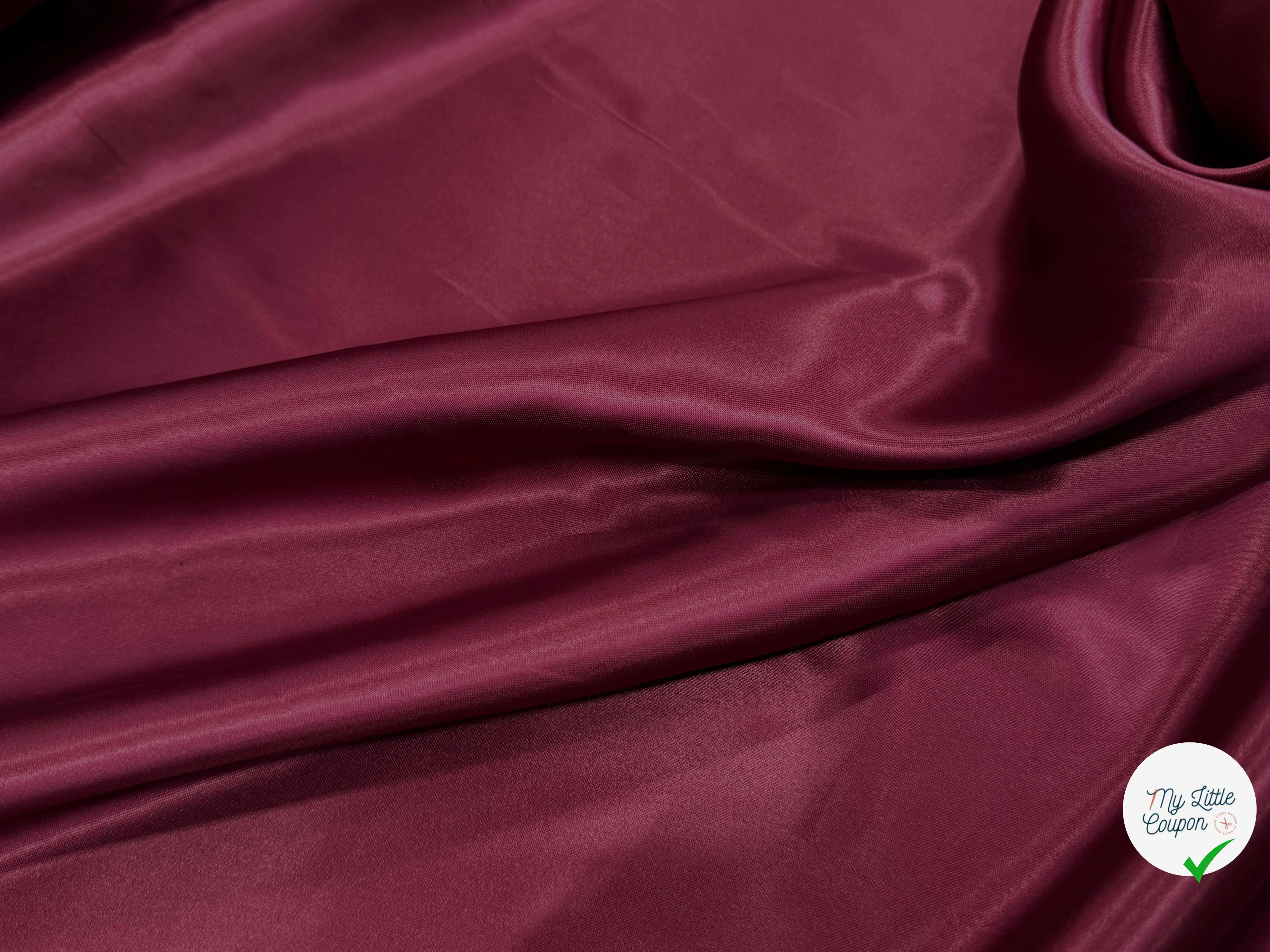 DOUBLURE SATIN POLYVISOCOSE LOURD LEGEREMENT STRIEE BORDEAUX - My Little Coupon