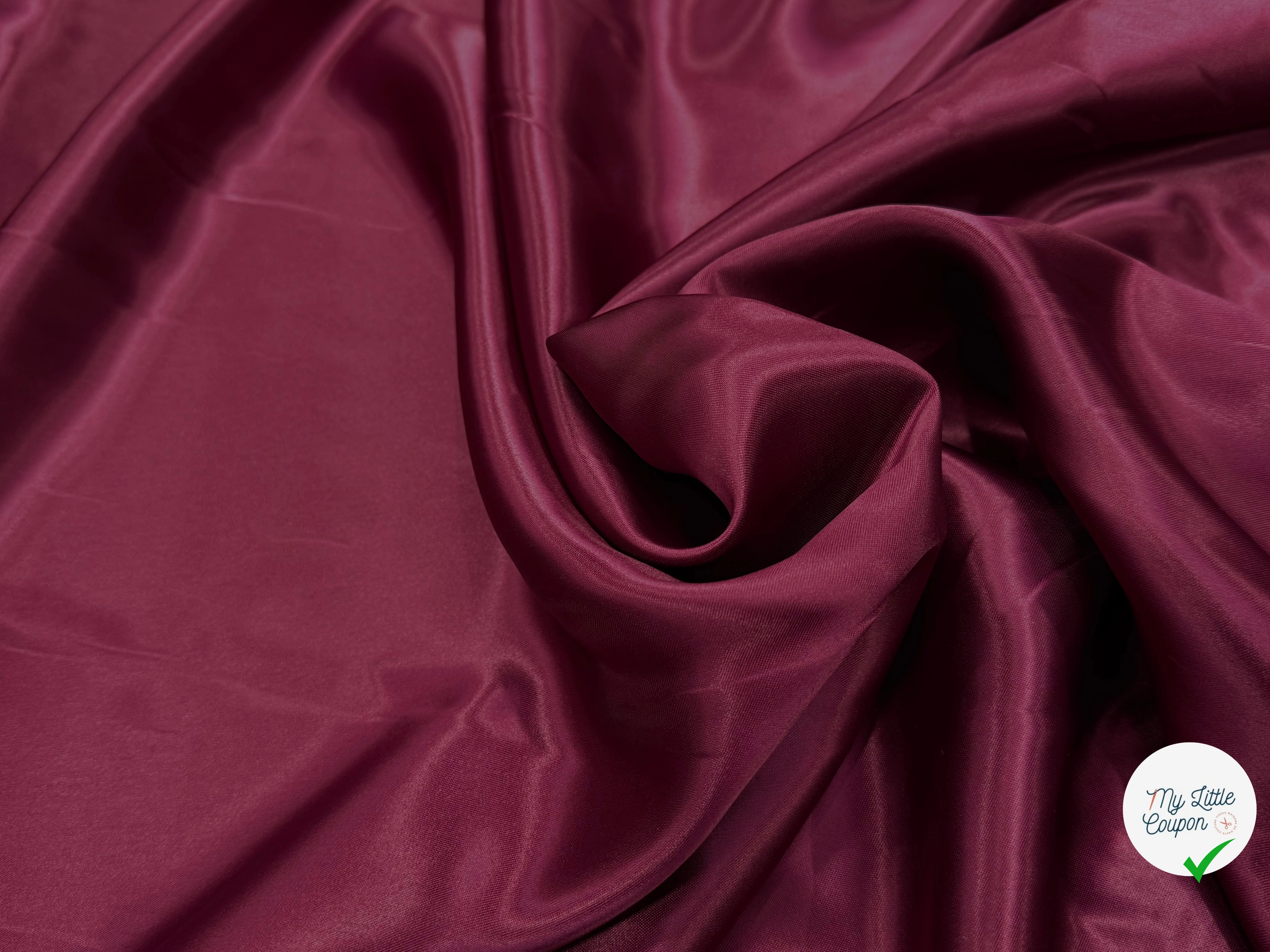 DOUBLURE SATIN POLYVISOCOSE LOURD LEGEREMENT STRIEE BORDEAUX - My Little Coupon