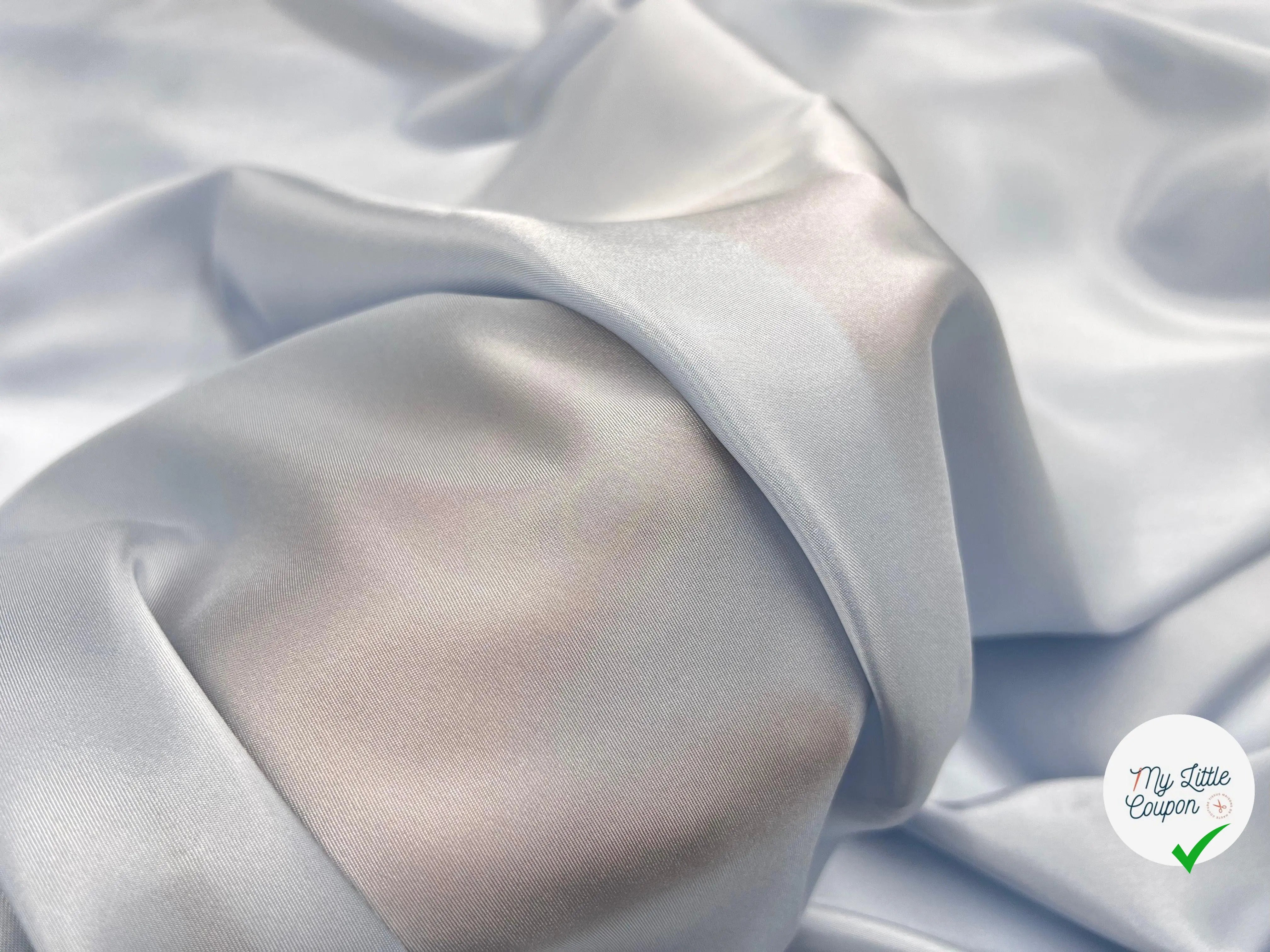 DOUBLURE SATINÉE BLEU CIEL COUTURE - coupon de tissu de 3 mètres - My Little Coupon - tissu - coudre