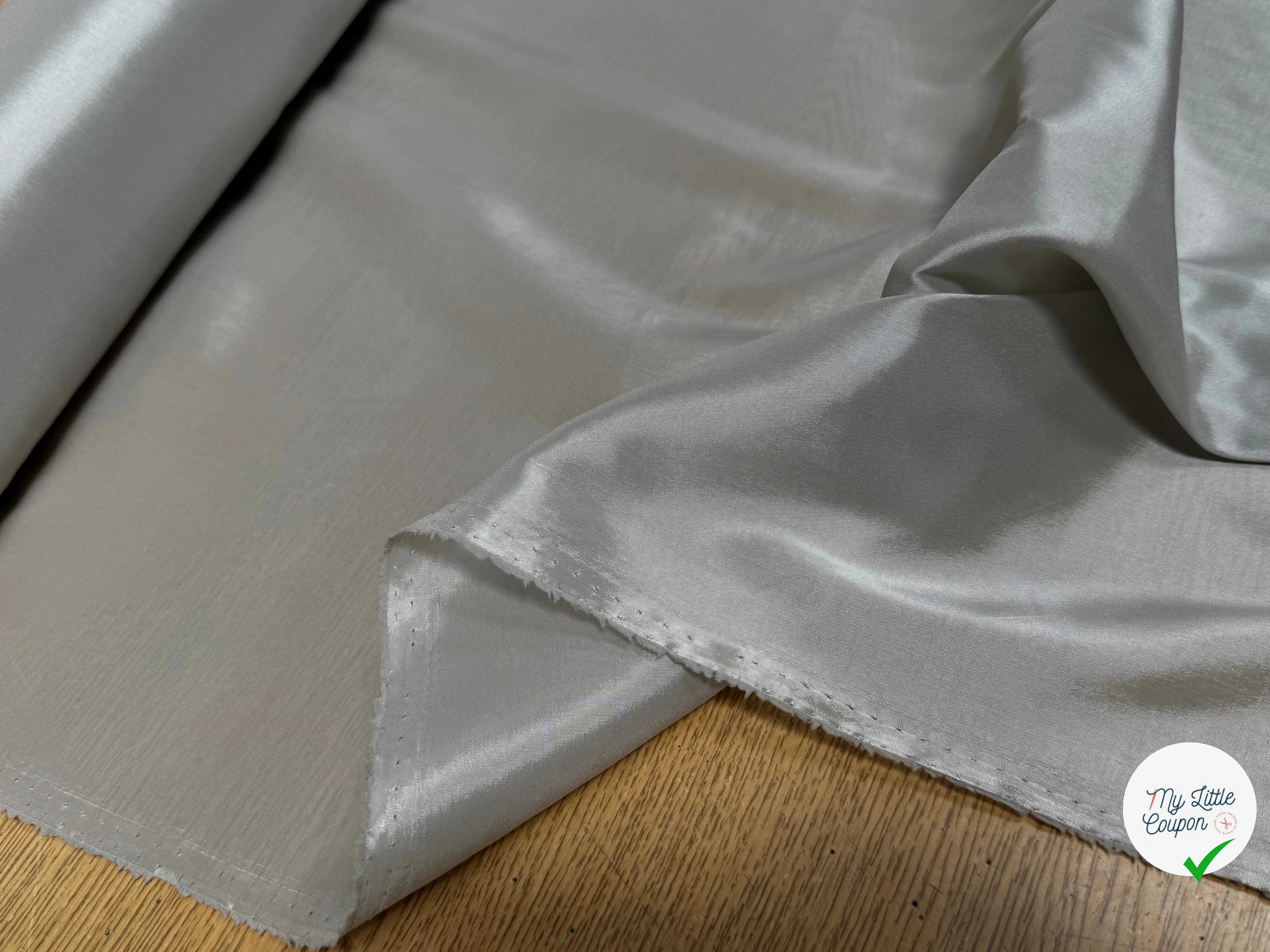 DOUBLURE SATINÉE GRIS CLAIR STRETCH 67% ACETATE - My Little Coupon