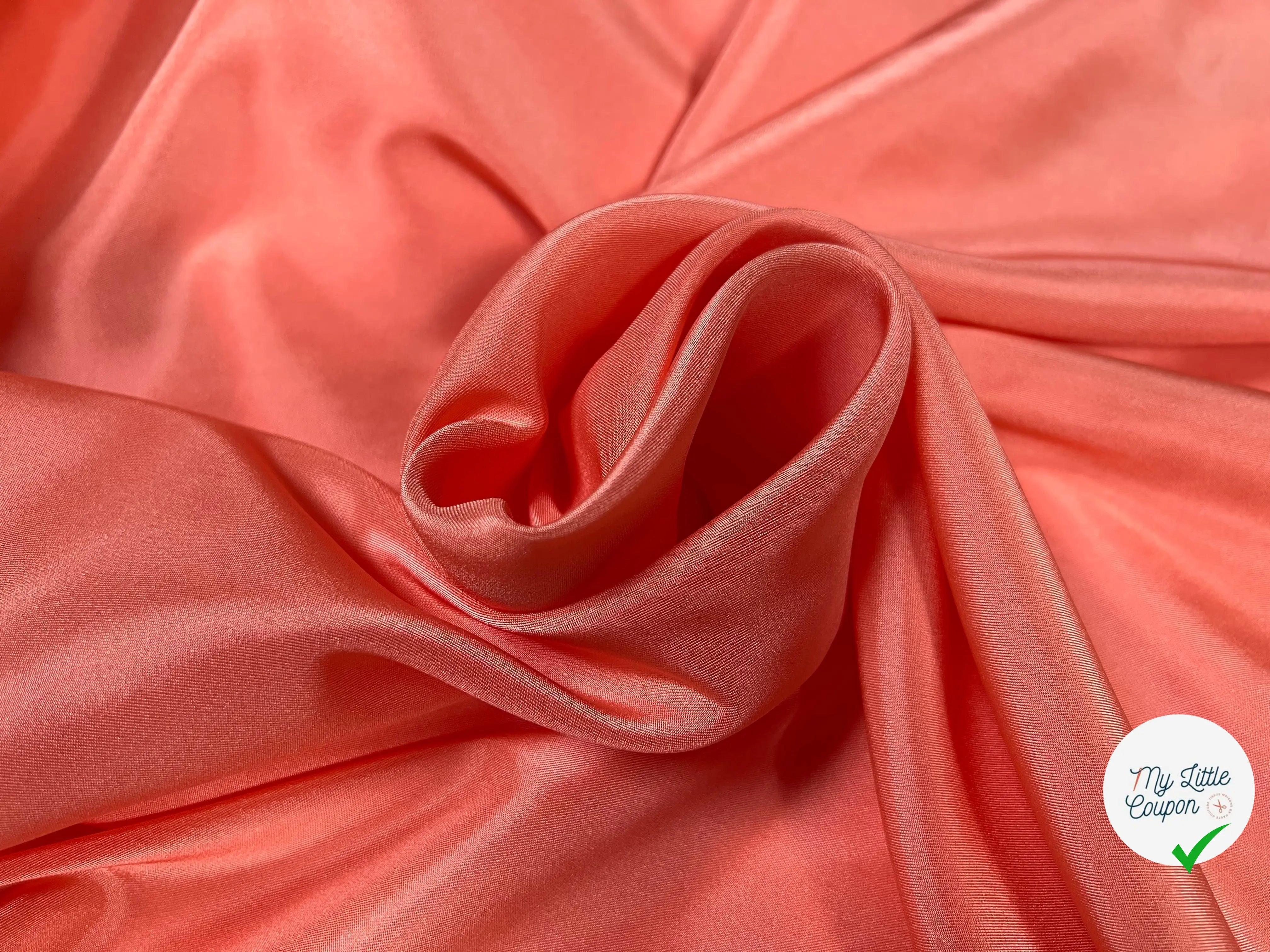 DOUBLURE SATINÉE STRETCH ABRICOT COUTURE - coupon de tissu de 3 mètres - My Little Coupon - tissu - coudre