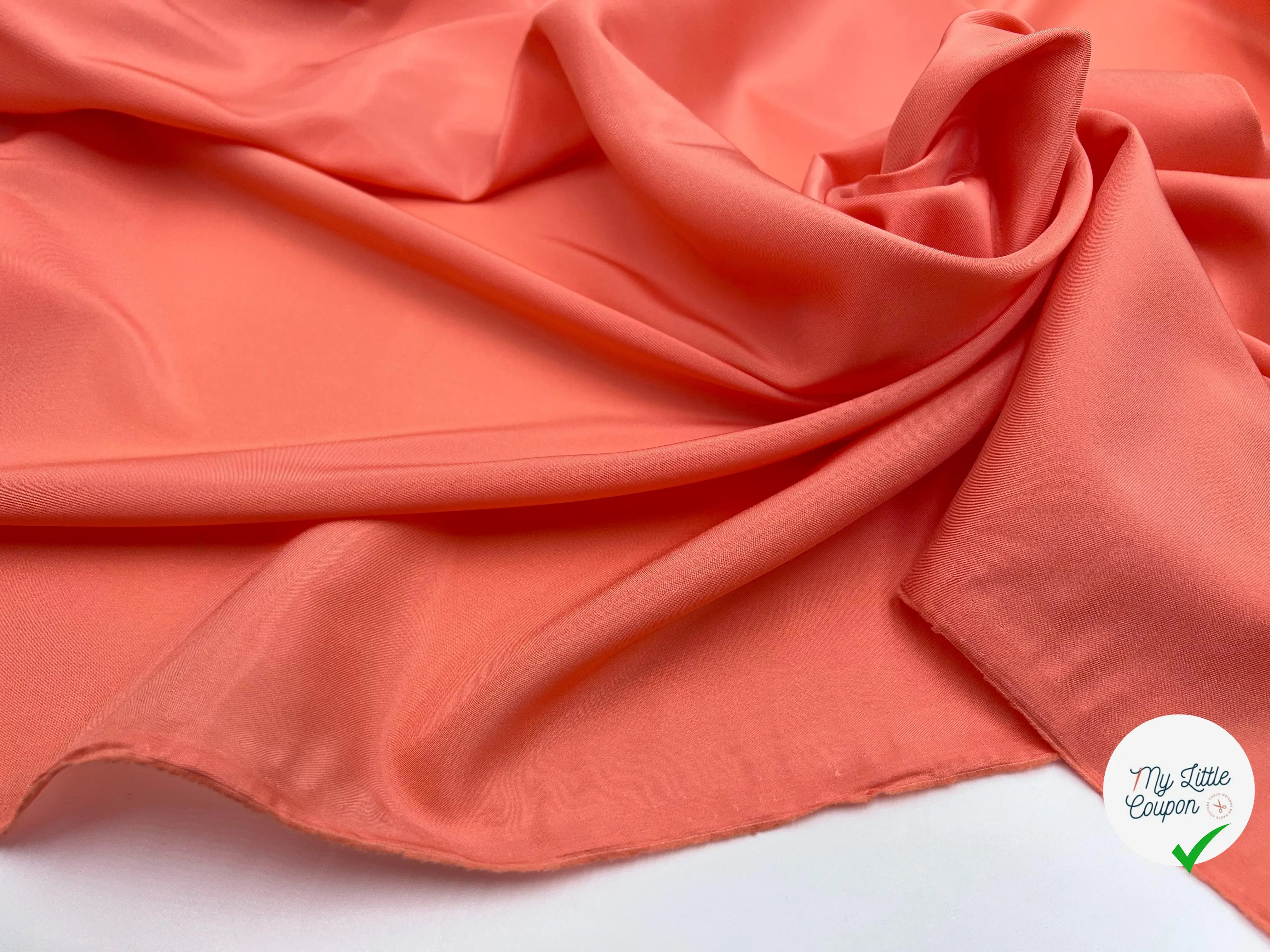 DOUBLURE SATINÉE STRETCH ABRICOT COUTURE - coupon de tissu de 3 mètres - My Little Coupon - tissu - coudre