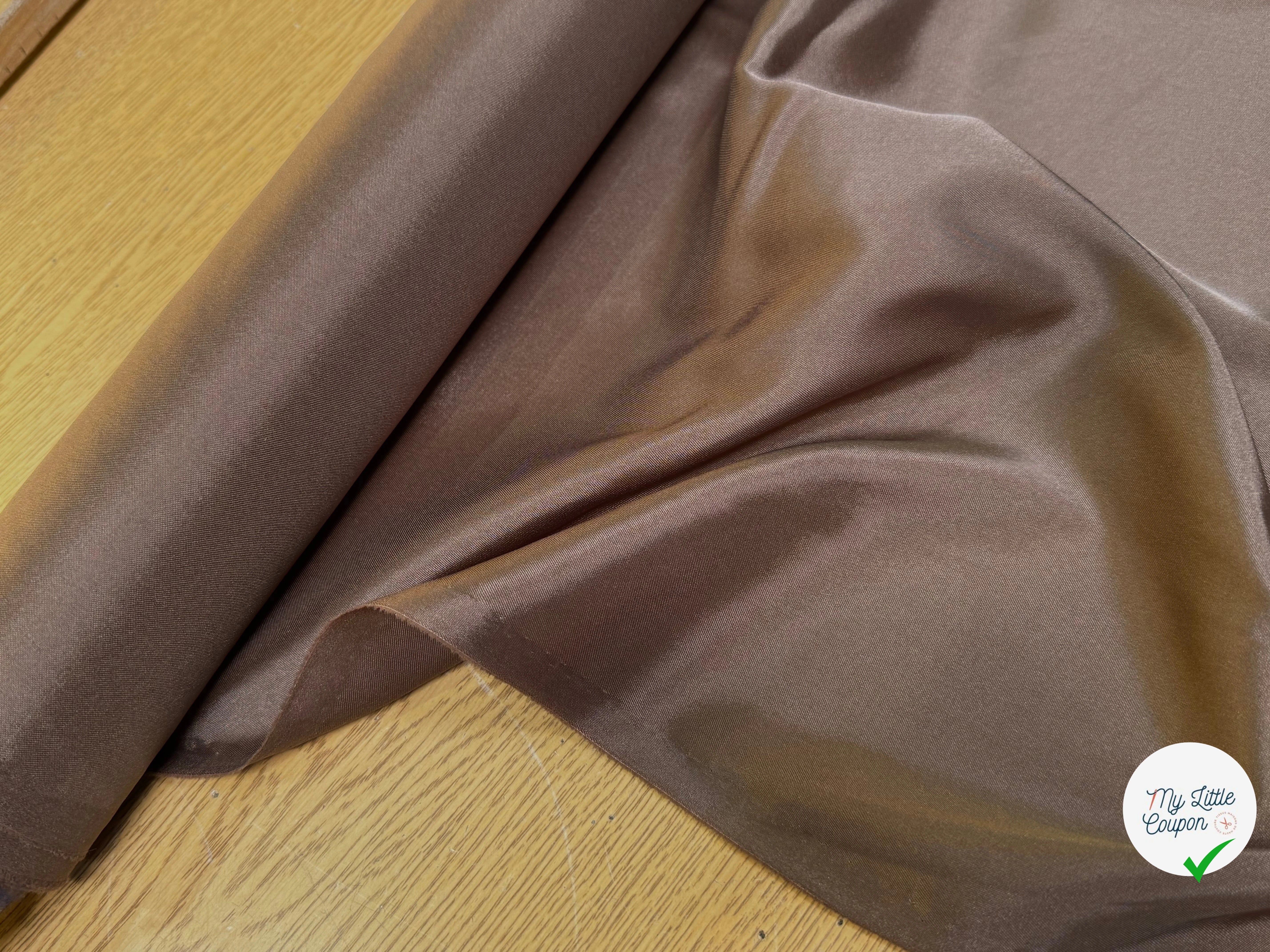 DOUBLURE SATINÉE STRETCH CHOCO MARRON 62% ACETATE - My Little Coupon