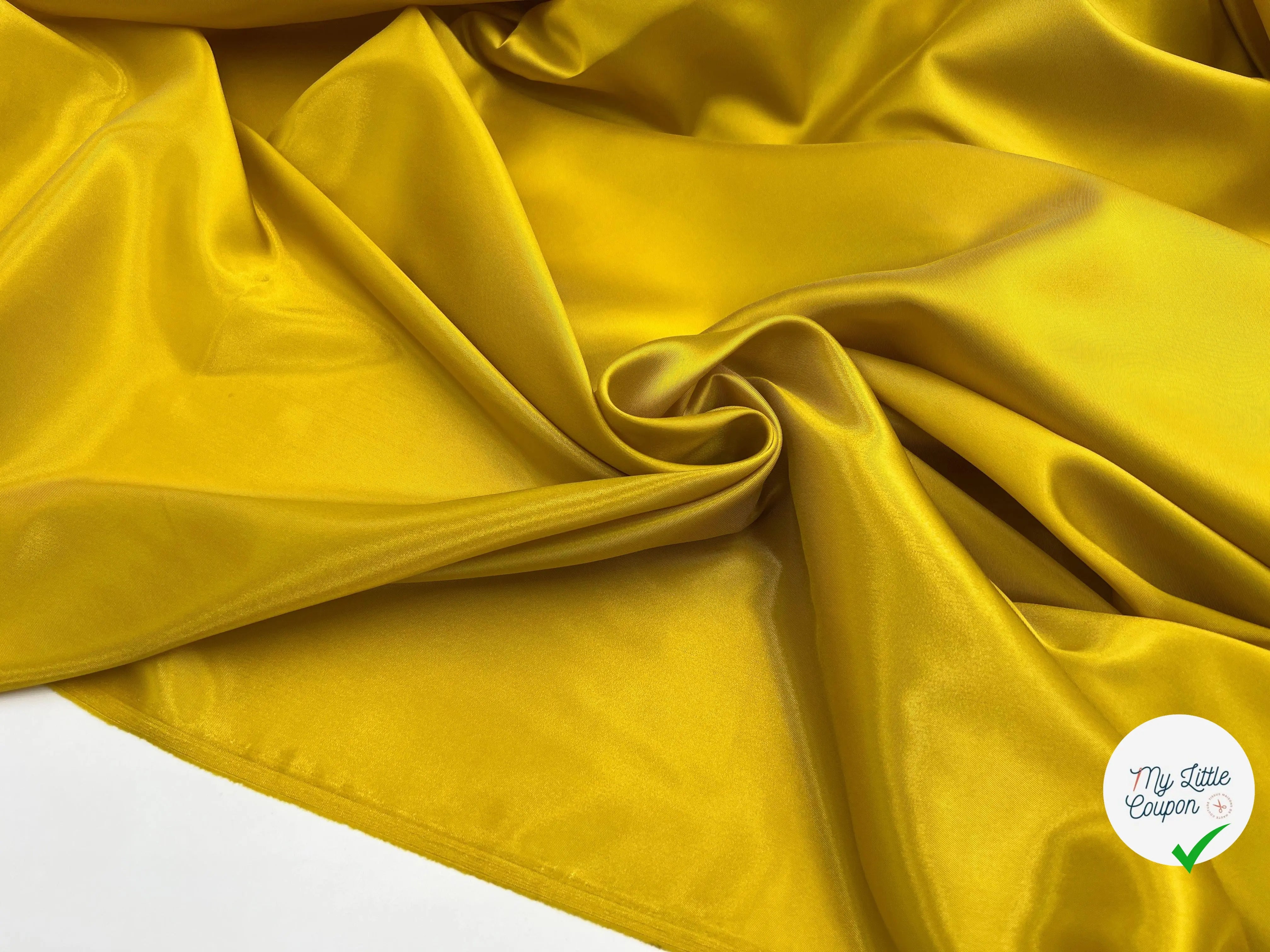 DOUBLURE SATINÉE STRETCH MUSTARD COUTURE - My Little Coupon - tissu - coudre