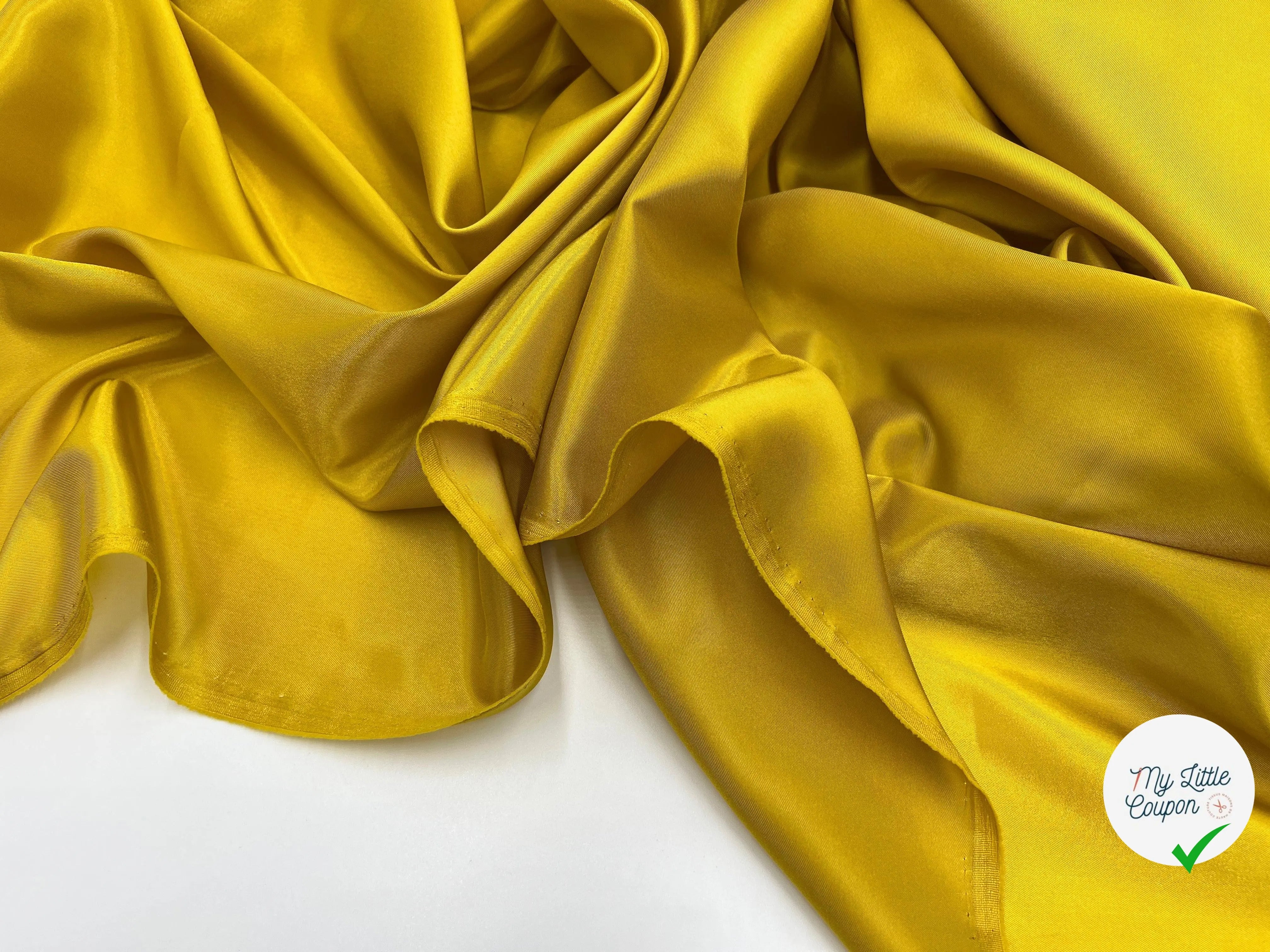 DOUBLURE SATINÉE STRETCH MUSTARD COUTURE - My Little Coupon - tissu - coudre