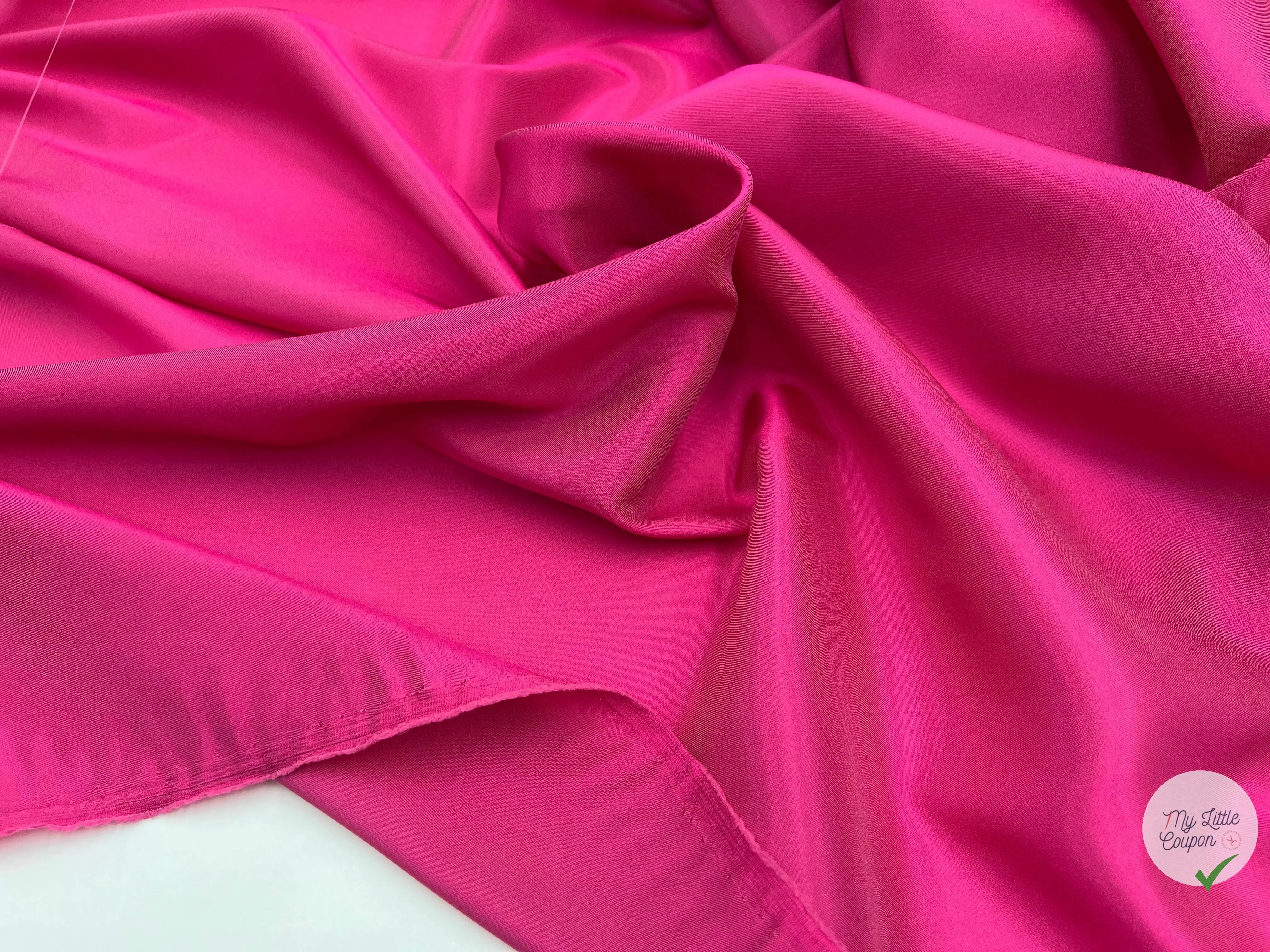 DOUBLURE STRETCH SATINÉE FUSCHIA - coupon de tissu de 3 mètres - My Little Coupon - tissu - coudre