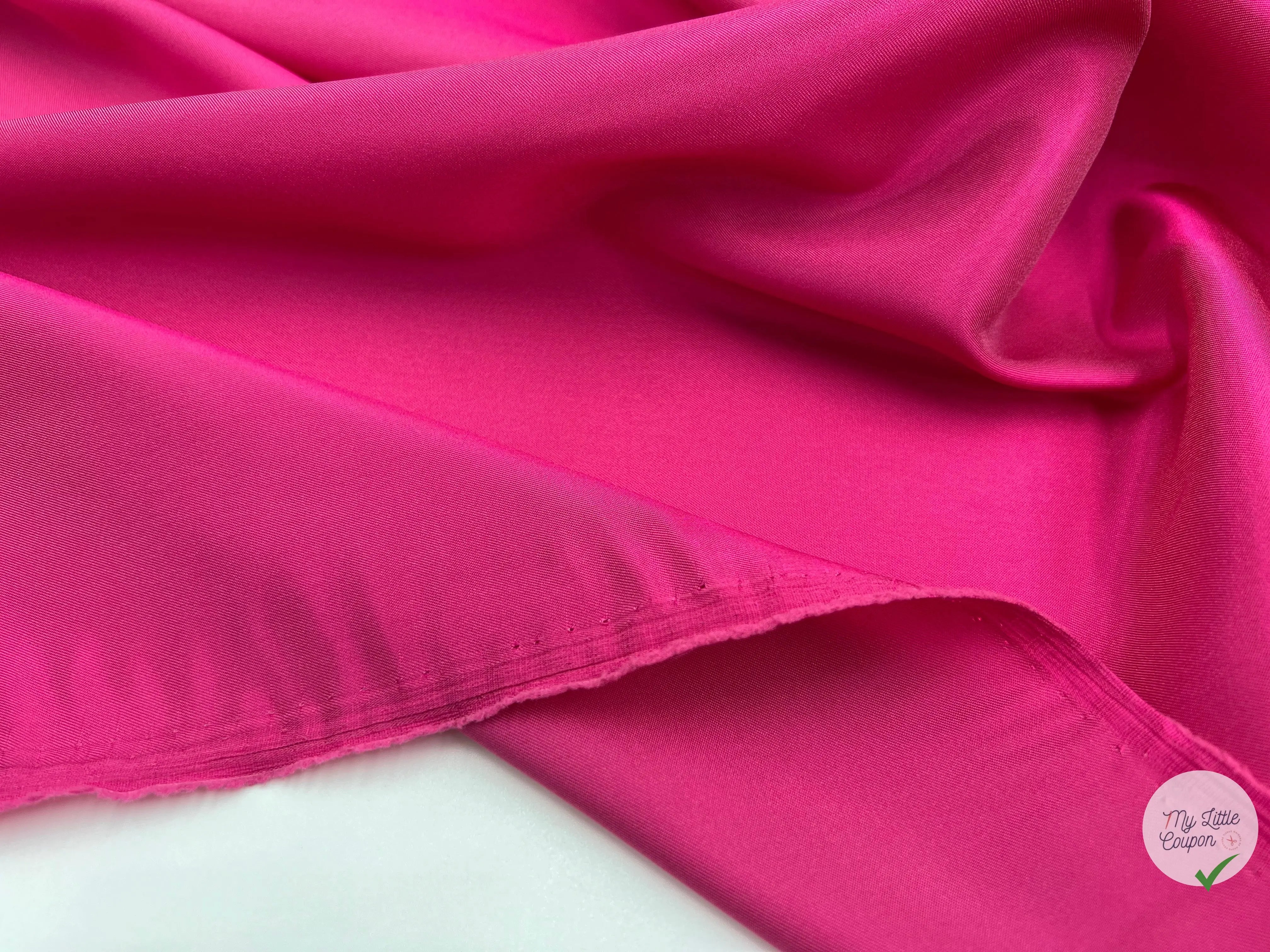 DOUBLURE STRETCH SATINÉE FUSCHIA - coupon de tissu de 3 mètres - My Little Coupon - tissu - coudre