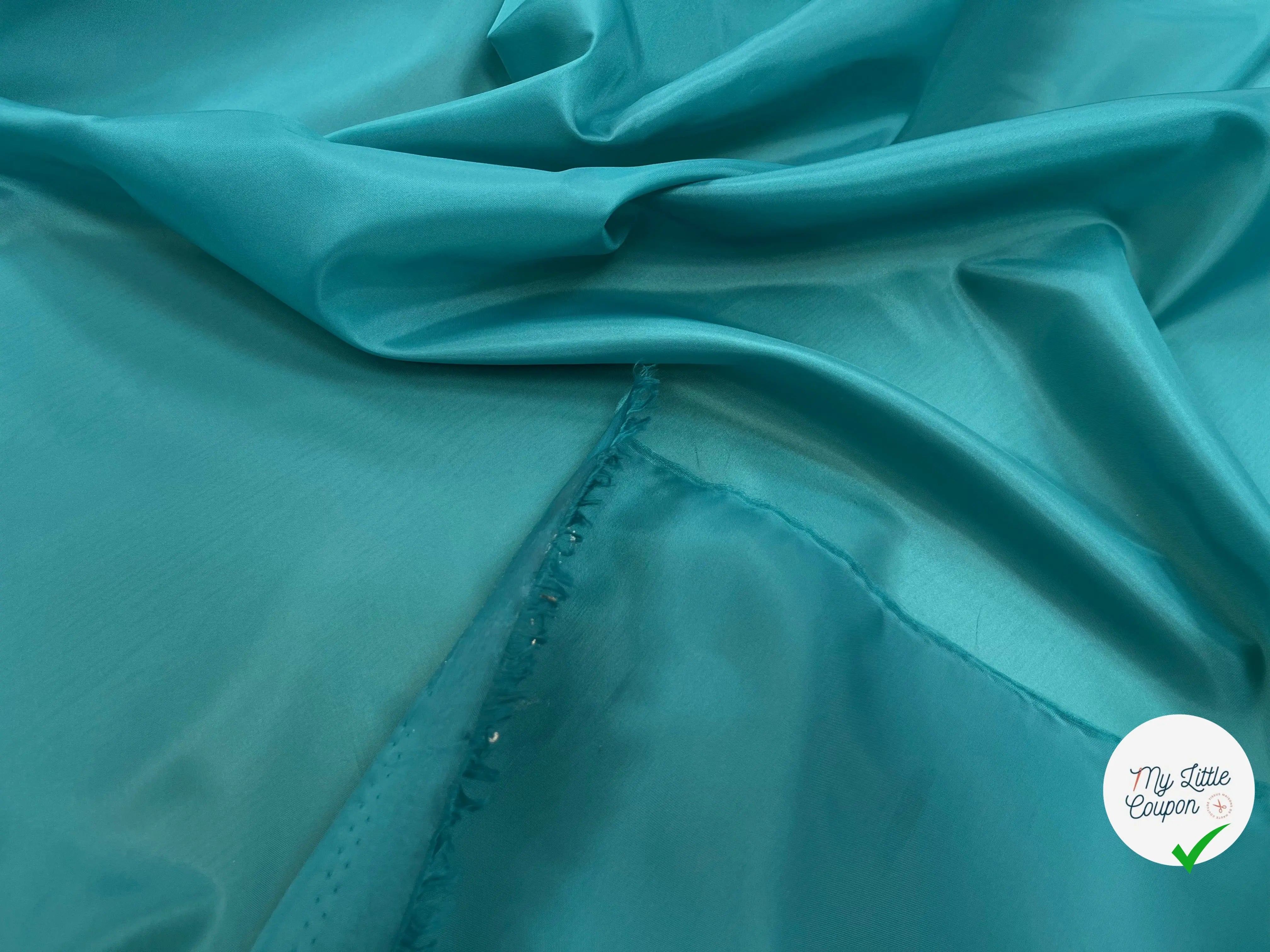 DOUBLURE TAFFETAS BLEU VERT - My Little Coupon