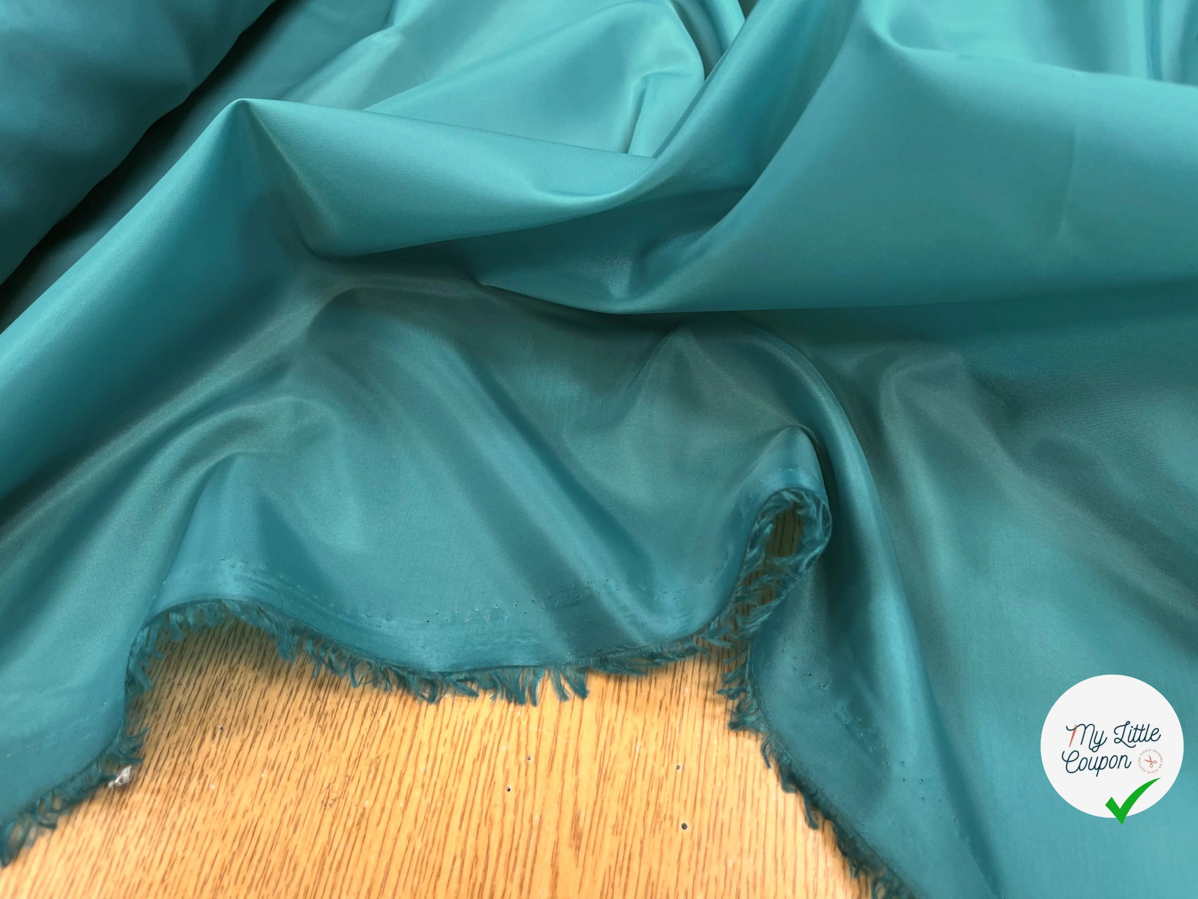 DOUBLURE TAFFETAS BLEU VERT - My Little Coupon