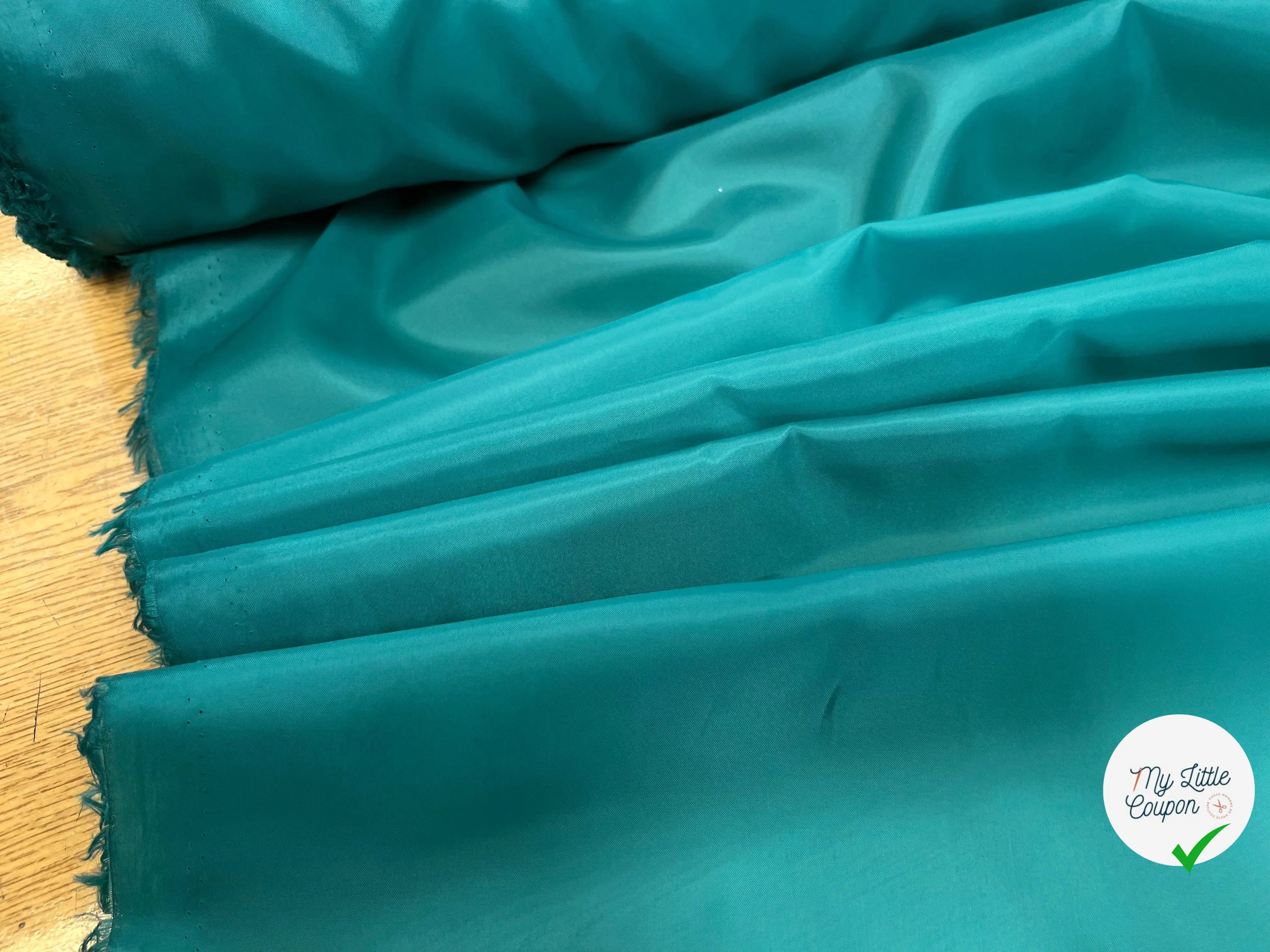 DOUBLURE TAFFETAS BLEU VERT - My Little Coupon