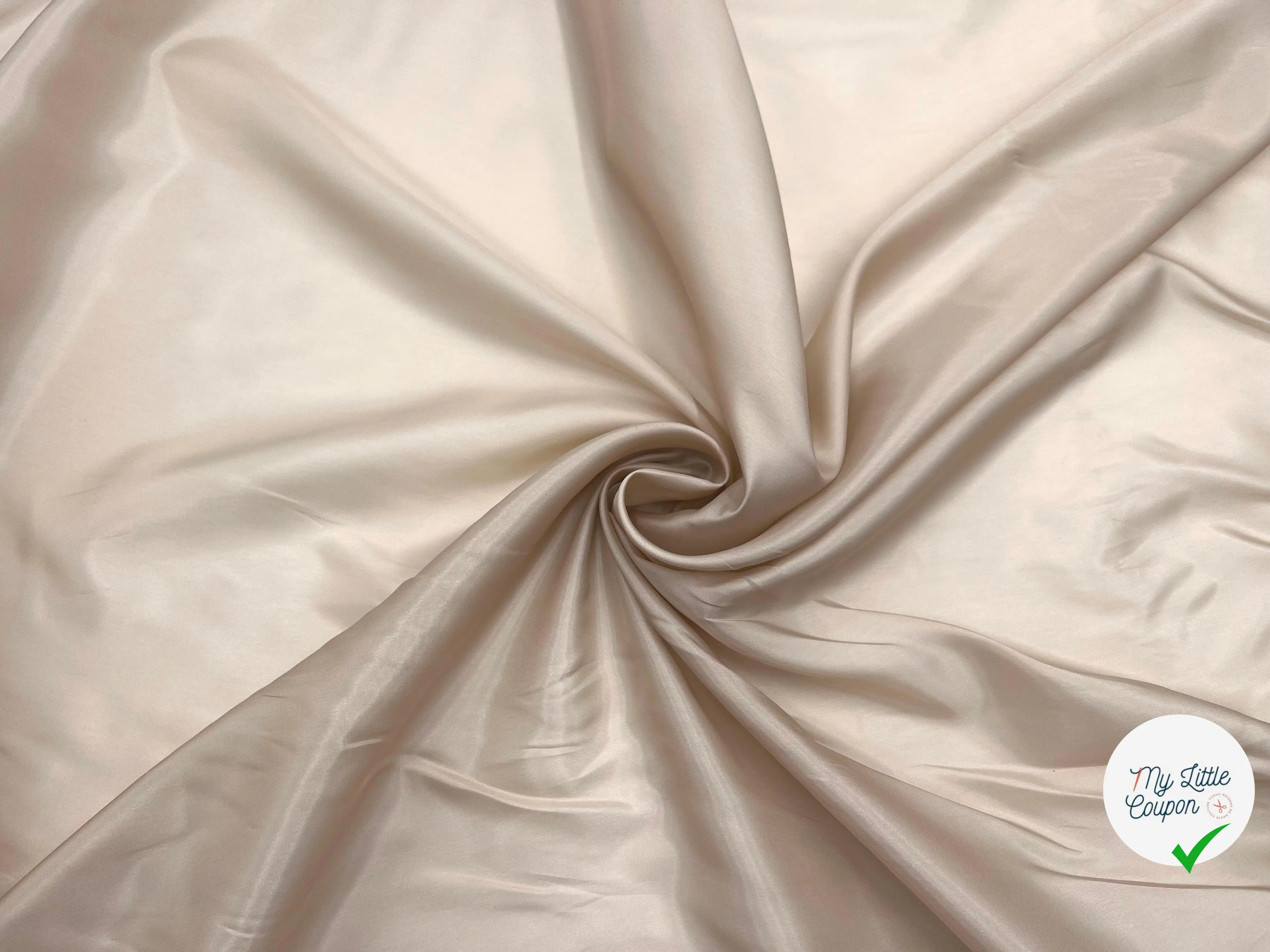 DOUBLURE TAFFETAS BRILLANT BEIGE CRÈME - My Little Coupon - tissu - coudre