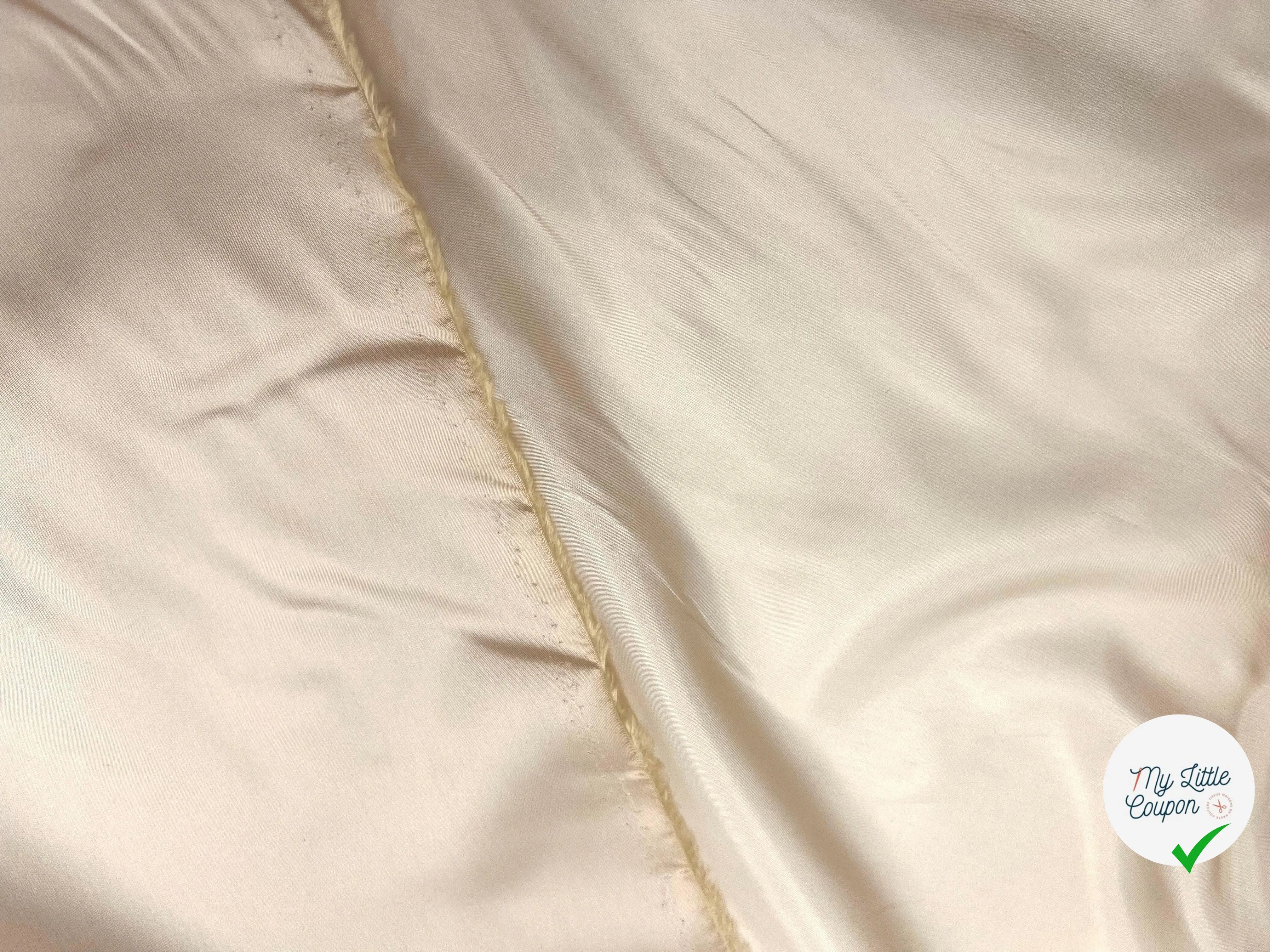 DOUBLURE TAFFETAS BRILLANT BEIGE CRÈME - My Little Coupon - tissu - coudre