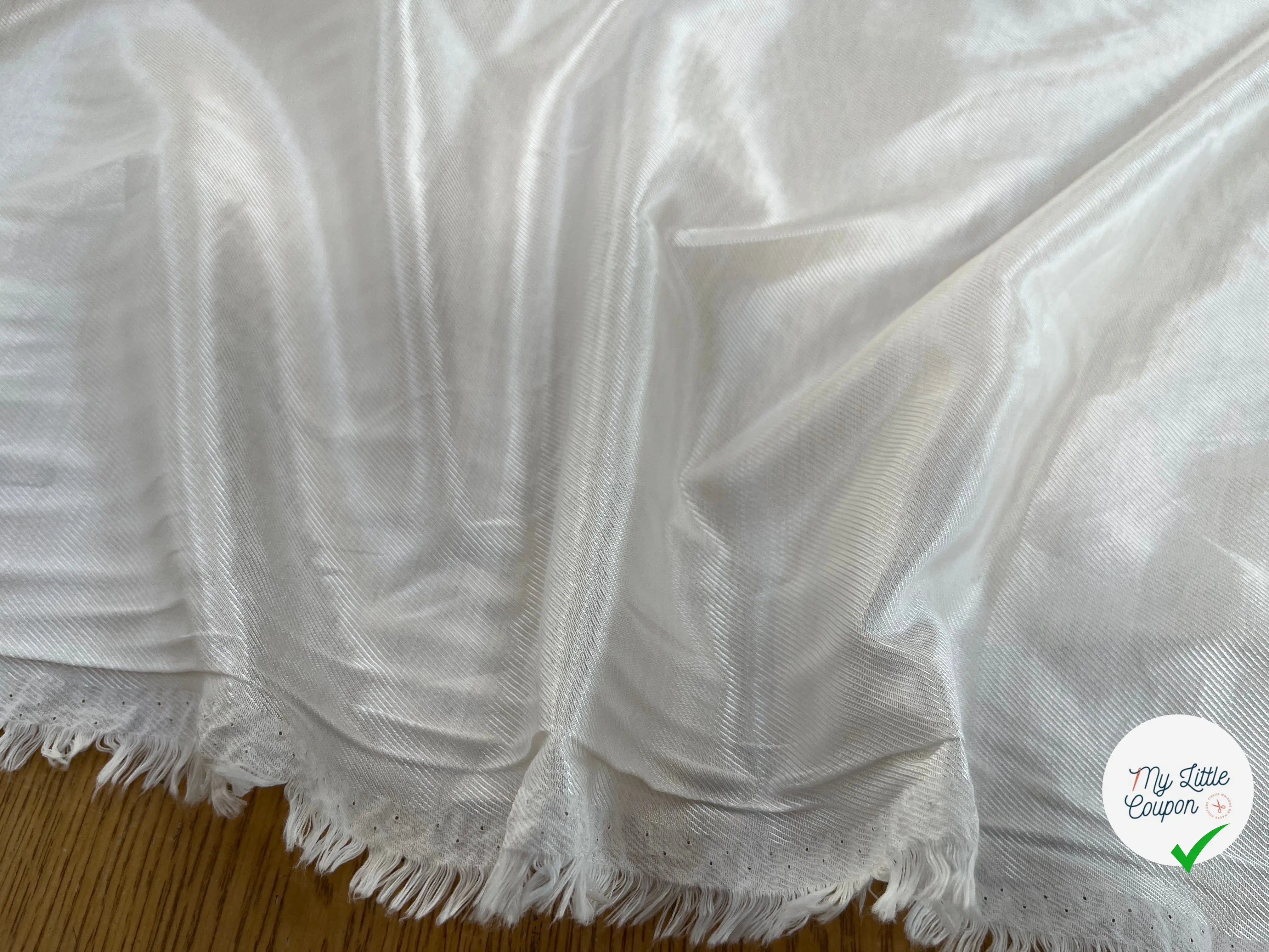 DOUBLURE UNI VISCOSE COTON BLANC SERGÉ* - My Little Coupon