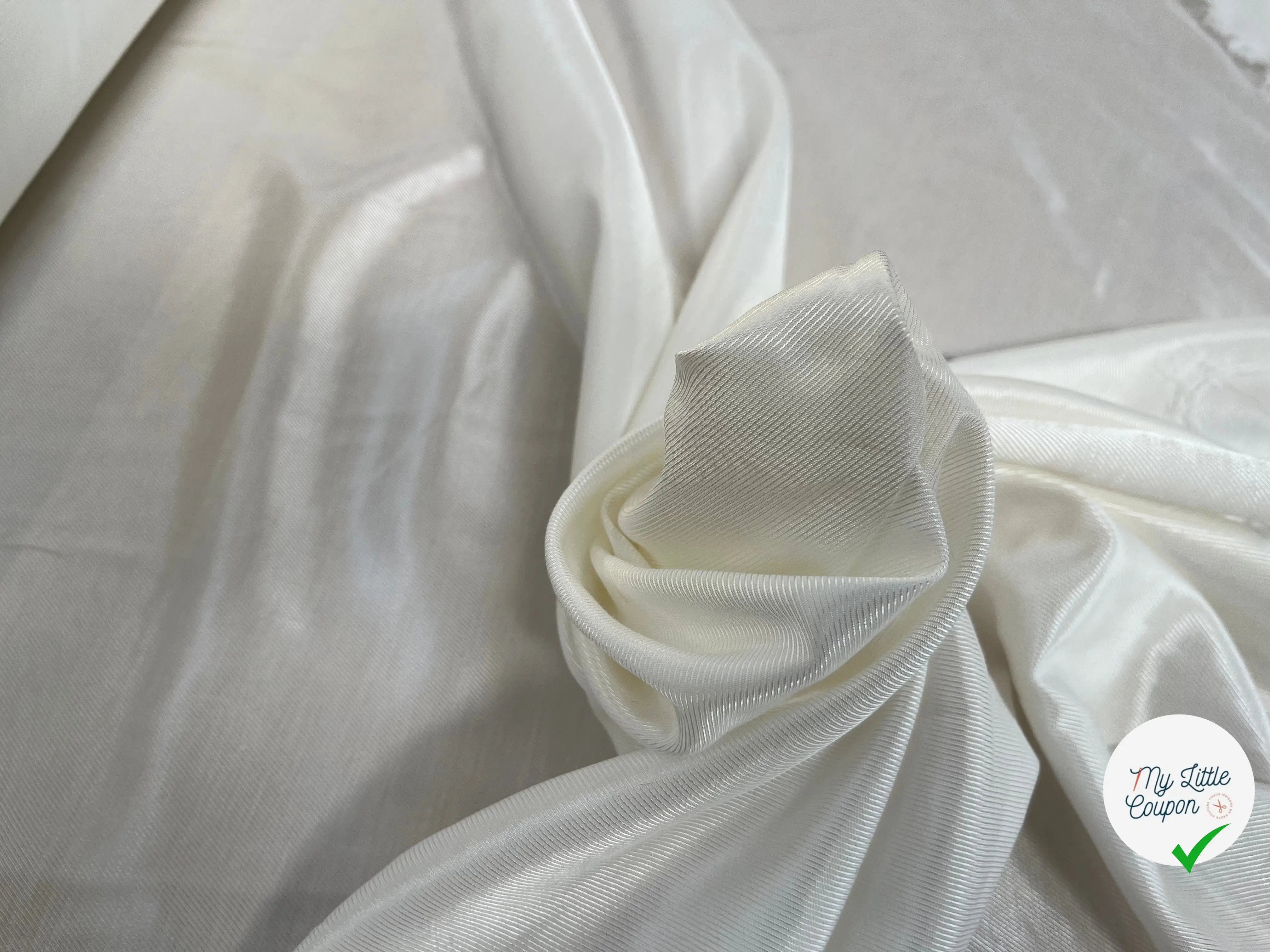 DOUBLURE UNI VISCOSE COTON BLANC SERGÉ* - My Little Coupon