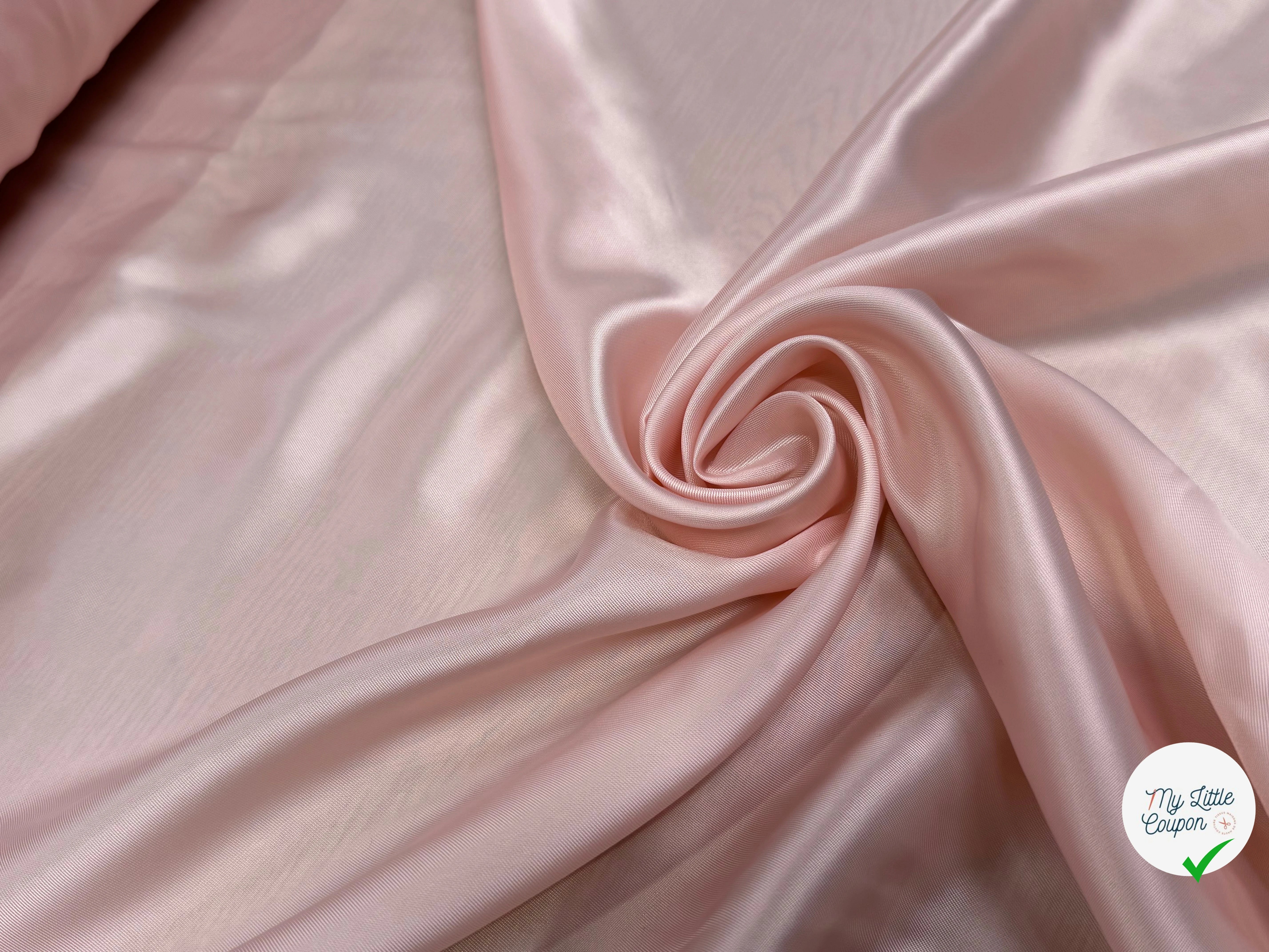 DOUBLURE VISCOSE CUPRO FROIDE ROSE PALE 50% VISCOSE - My Little Coupon