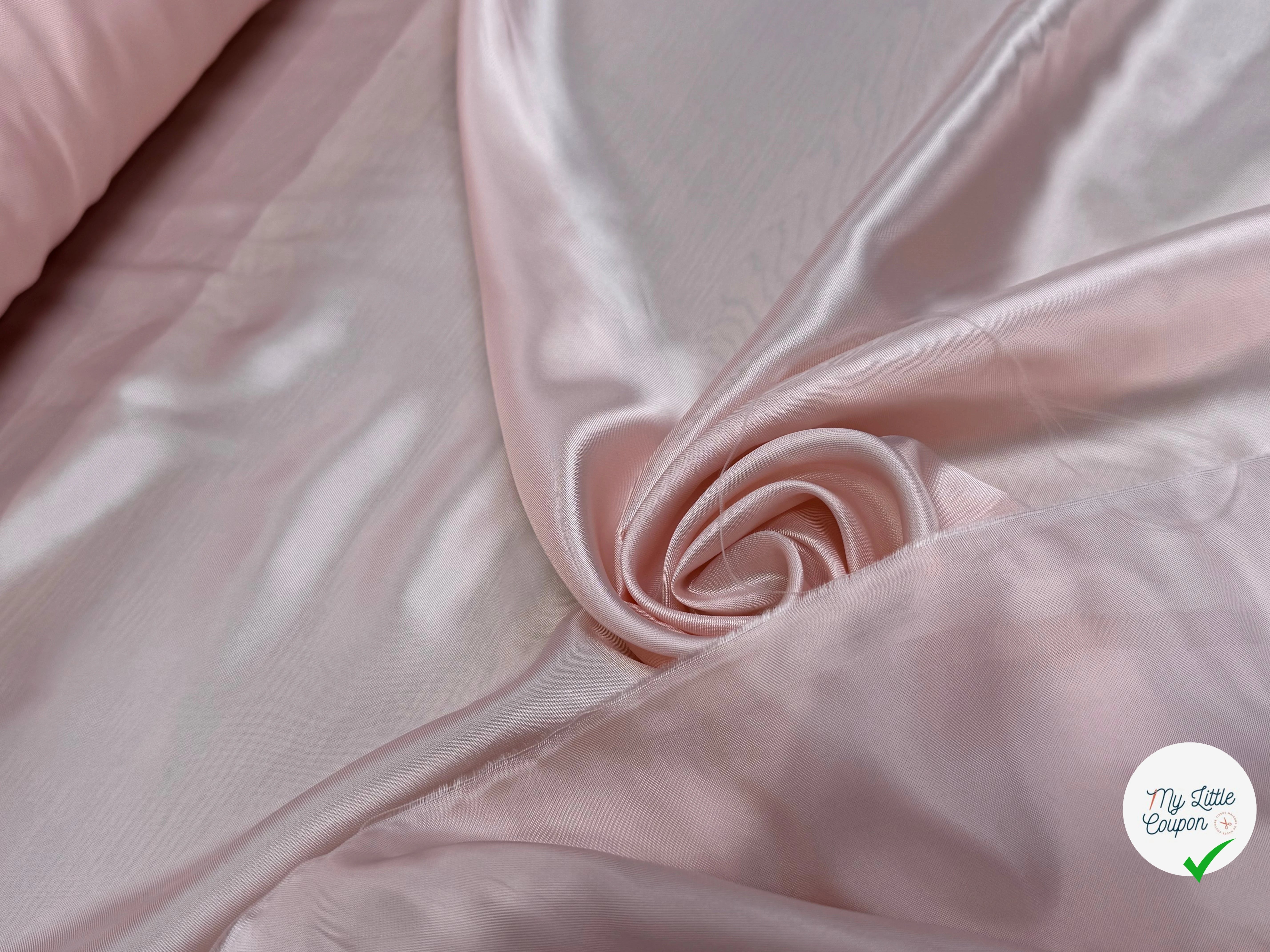 DOUBLURE VISCOSE CUPRO FROIDE ROSE PALE 50% VISCOSE - My Little Coupon