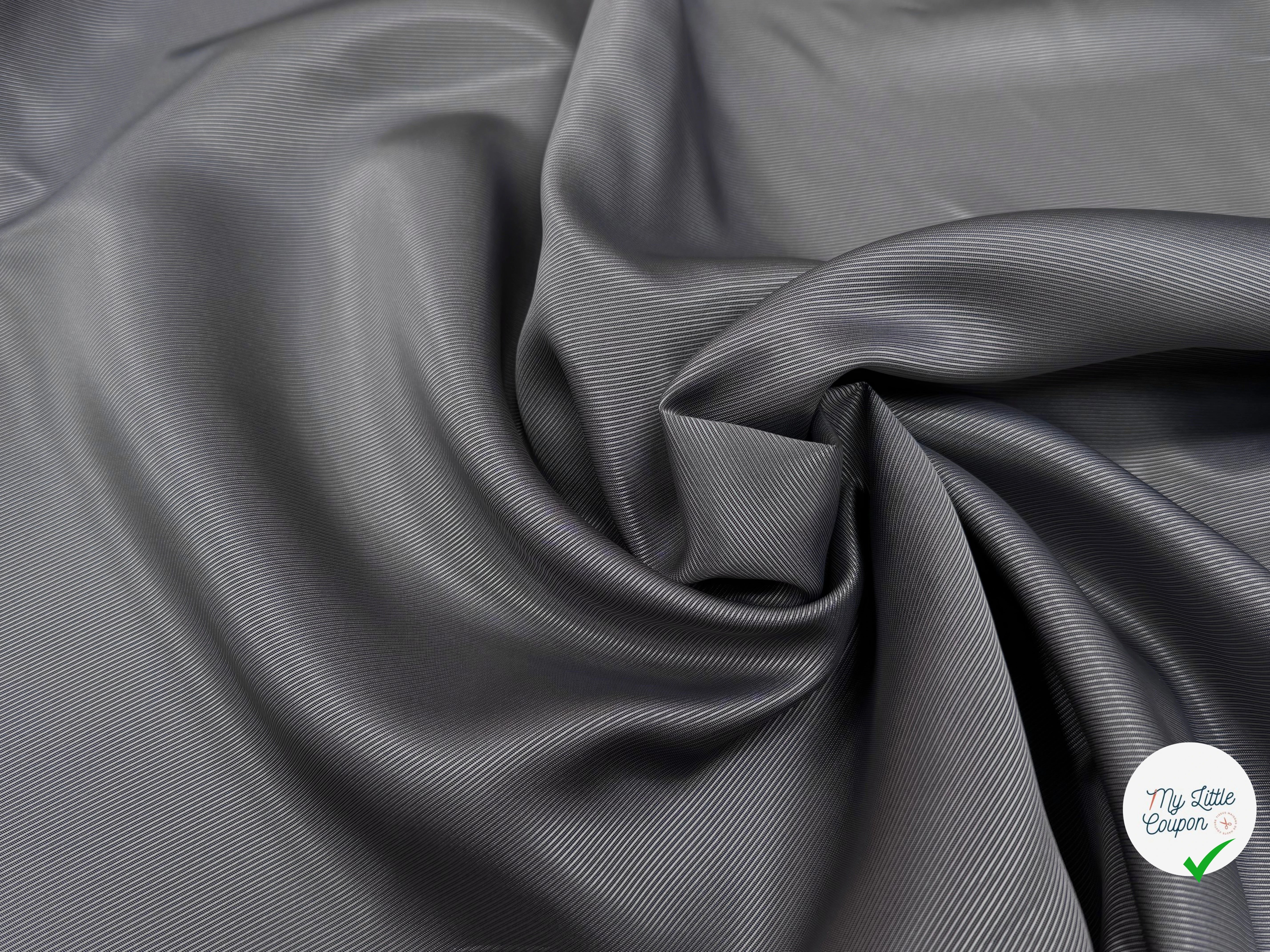 DOUBLURE VISCOSE DRILL GRIS AUBERGINE - My Little Coupon