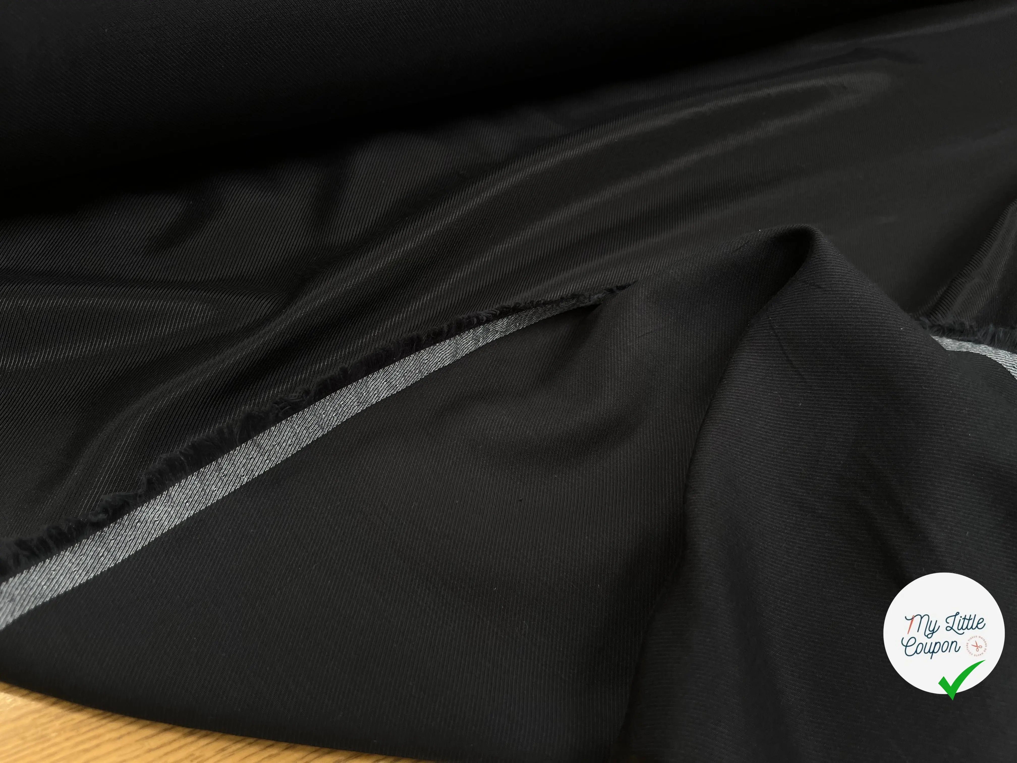 DOUBLURE VISCOSE SERGÉE UNI NOIR - My Little Coupon