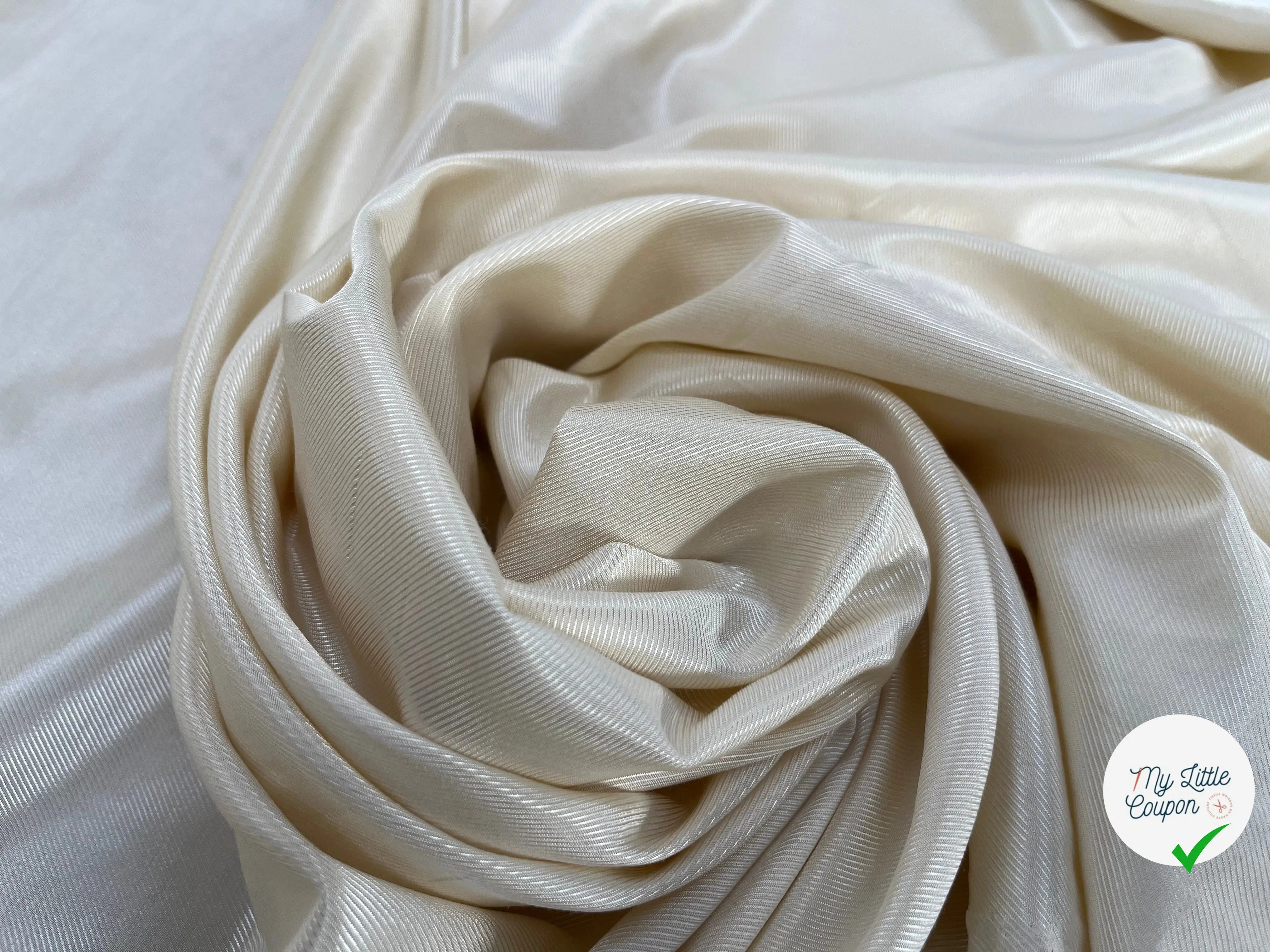 DOUBLURE VISCOSE UNI BEIGE SERGÉE LISSE - My Little Coupon