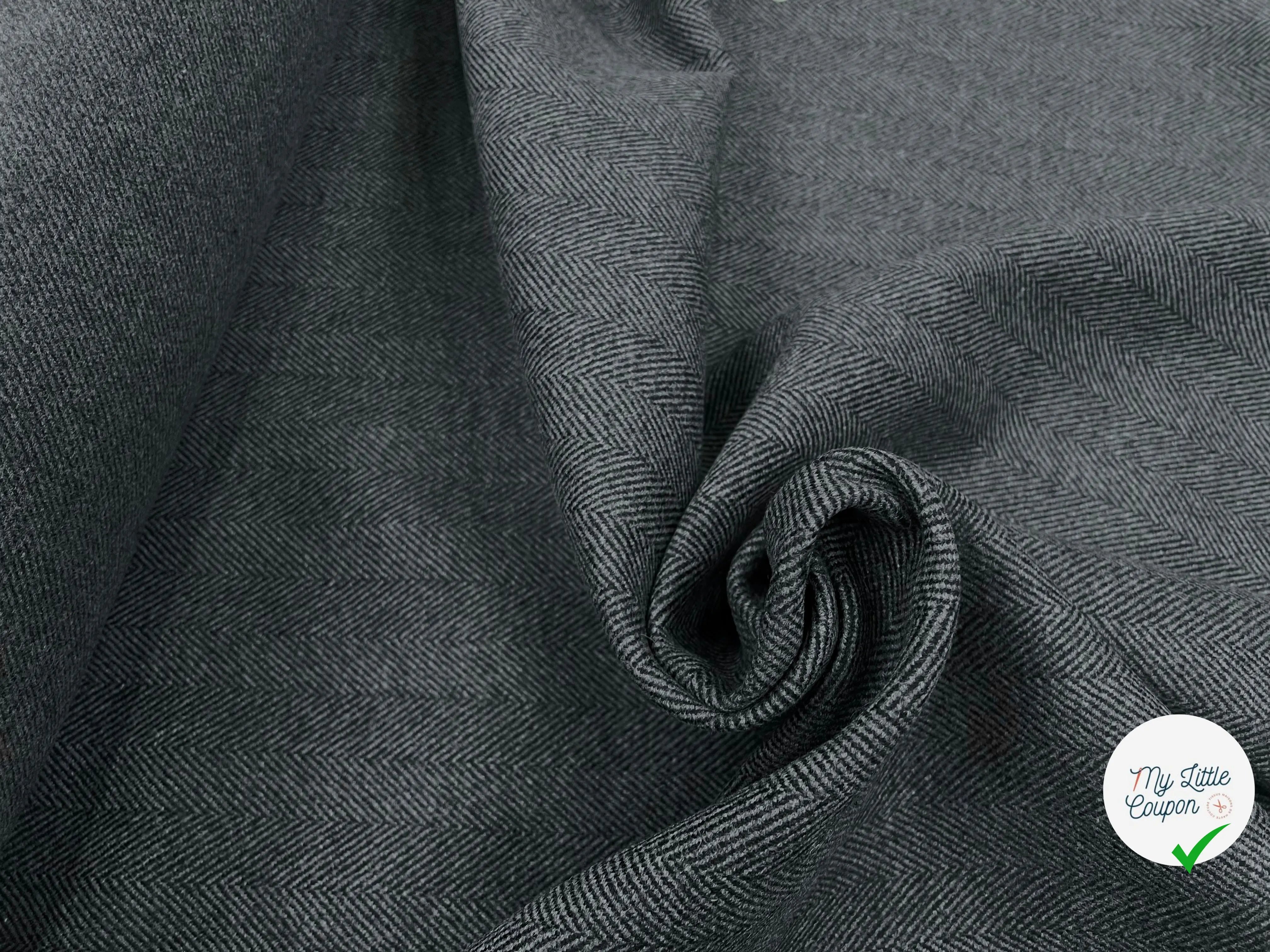 DRAP DE LAINE CHEVRONS FOND GRIS - My Little Coupon