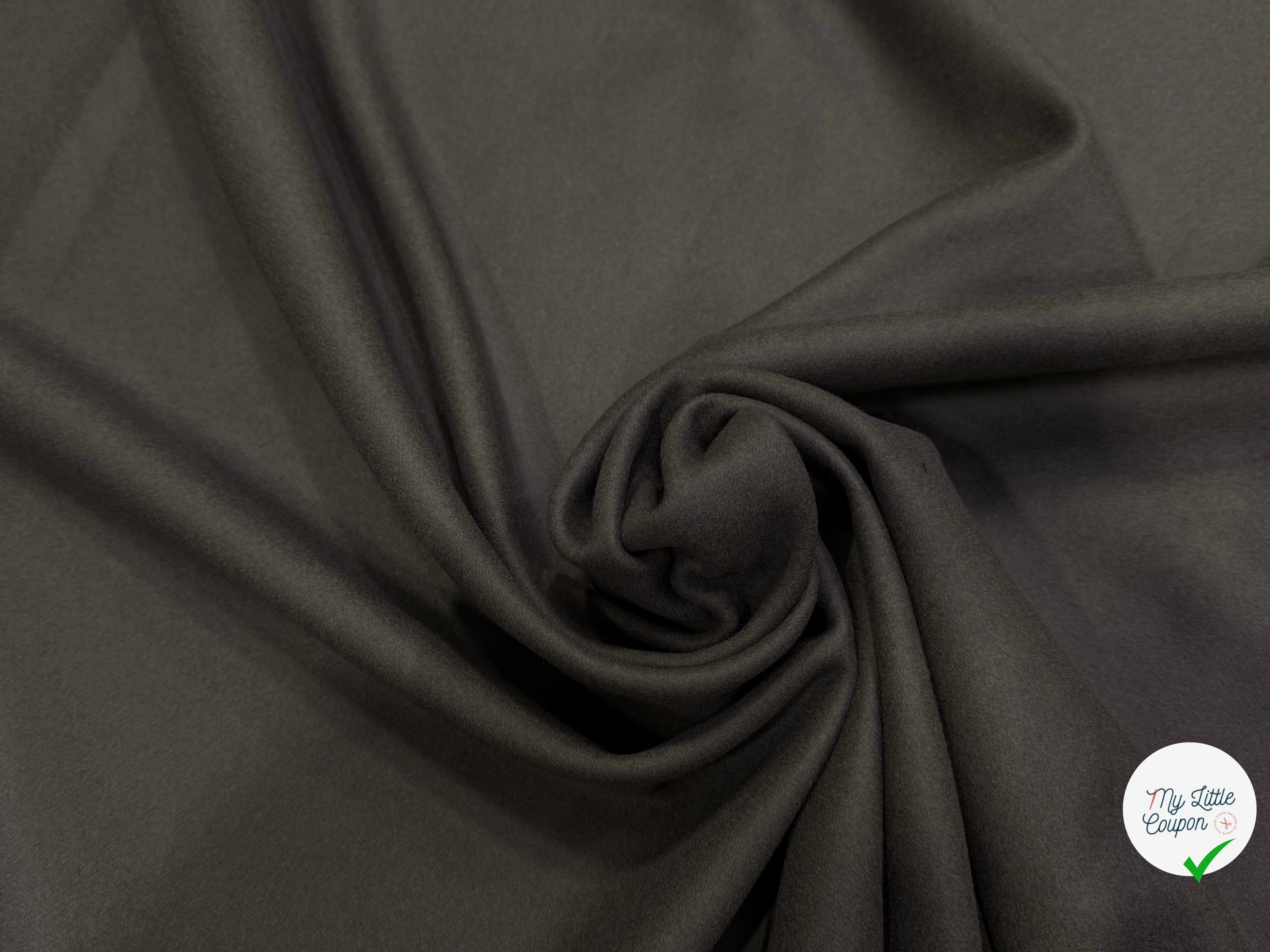 DRAP DE LAINE DOUBLE FACE CAFÉ NOIR SUPER DOUX 100% LAINE VIERGE - My Little Coupon