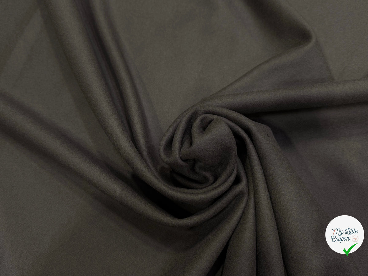 DRAP DE LAINE DOUBLE FACE CAFÉ NOIR SUPER DOUX 100% LAINE VIERGE - My Little Coupon
