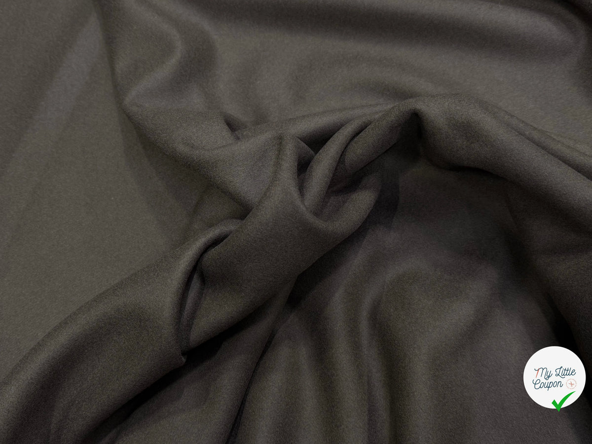 DRAP DE LAINE DOUBLE FACE CAFÉ NOIR SUPER DOUX 100% LAINE VIERGE - My Little Coupon