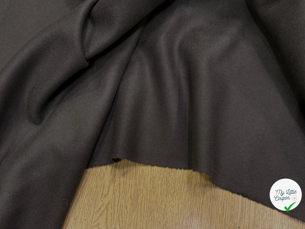 DRAP DE LAINE DOUBLE FACE CAFÉ NOIR SUPER DOUX 100% LAINE VIERGE - My Little Coupon