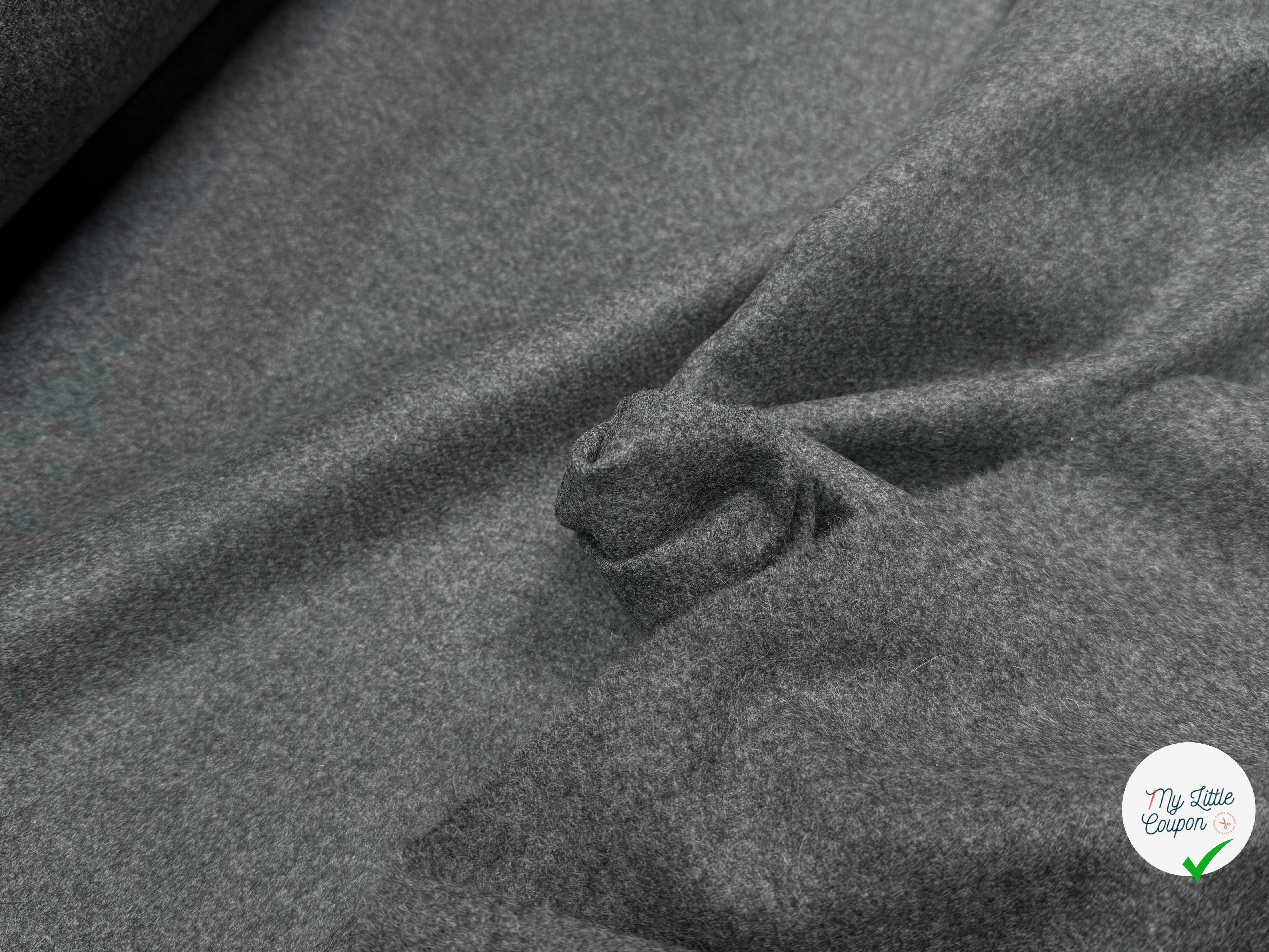 DRAP DE LAINE LOURD GRIS BELLE TENUE 100%WOOL - My Little Coupon