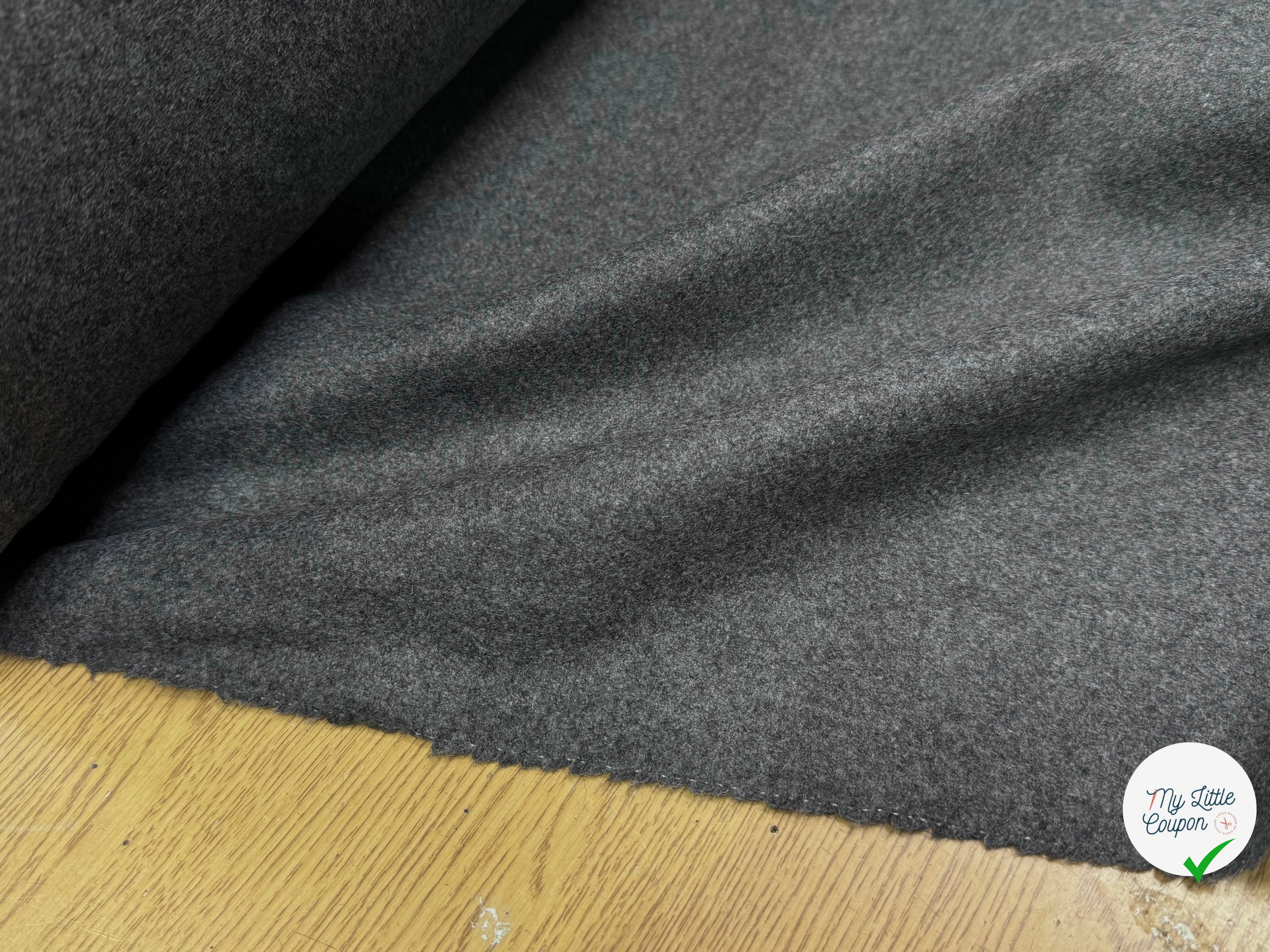 DRAP DE LAINE LOURD GRIS BELLE TENUE 100%WOOL - My Little Coupon