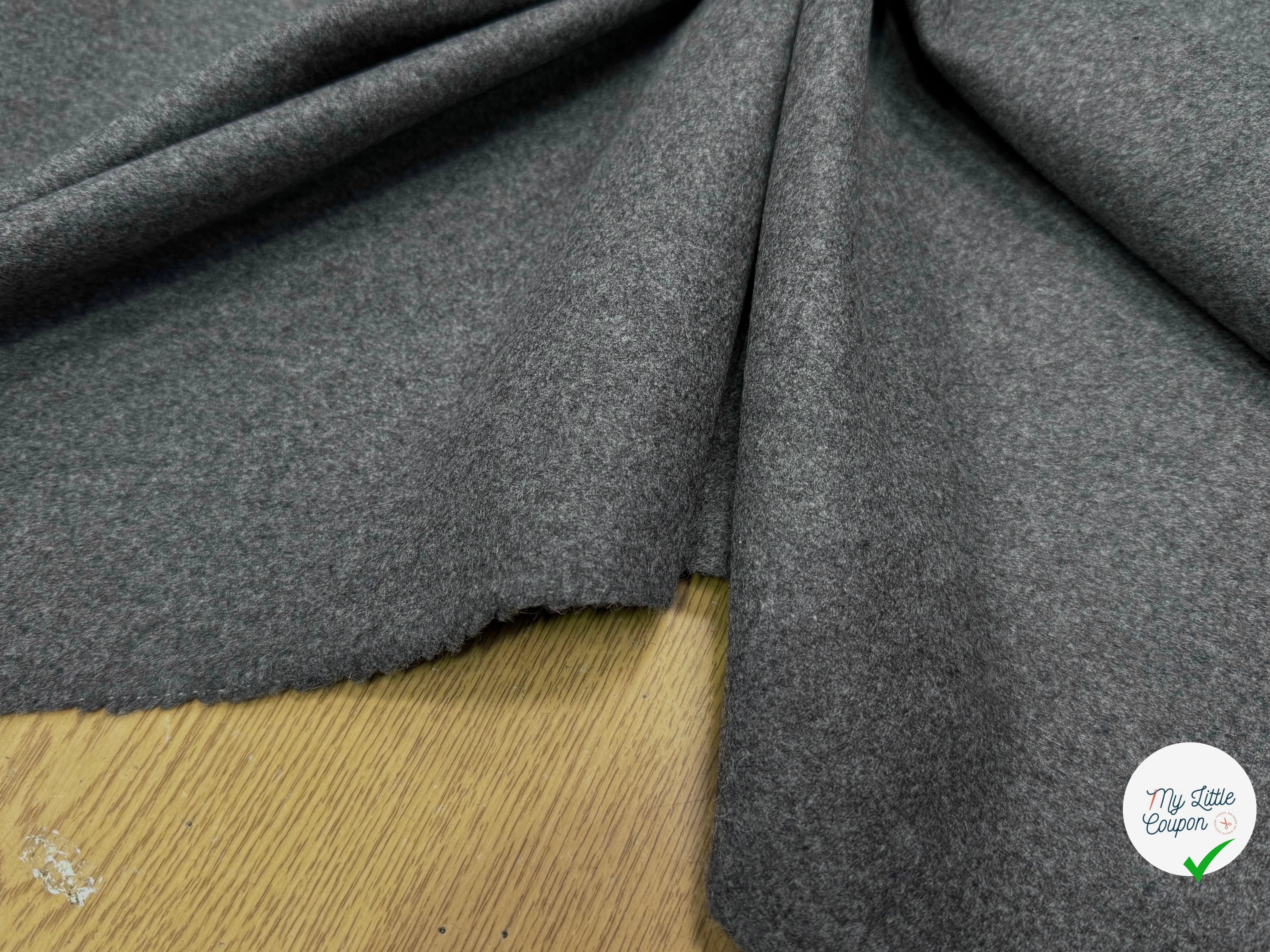 DRAP DE LAINE LOURD GRIS BELLE TENUE 100%WOOL - My Little Coupon