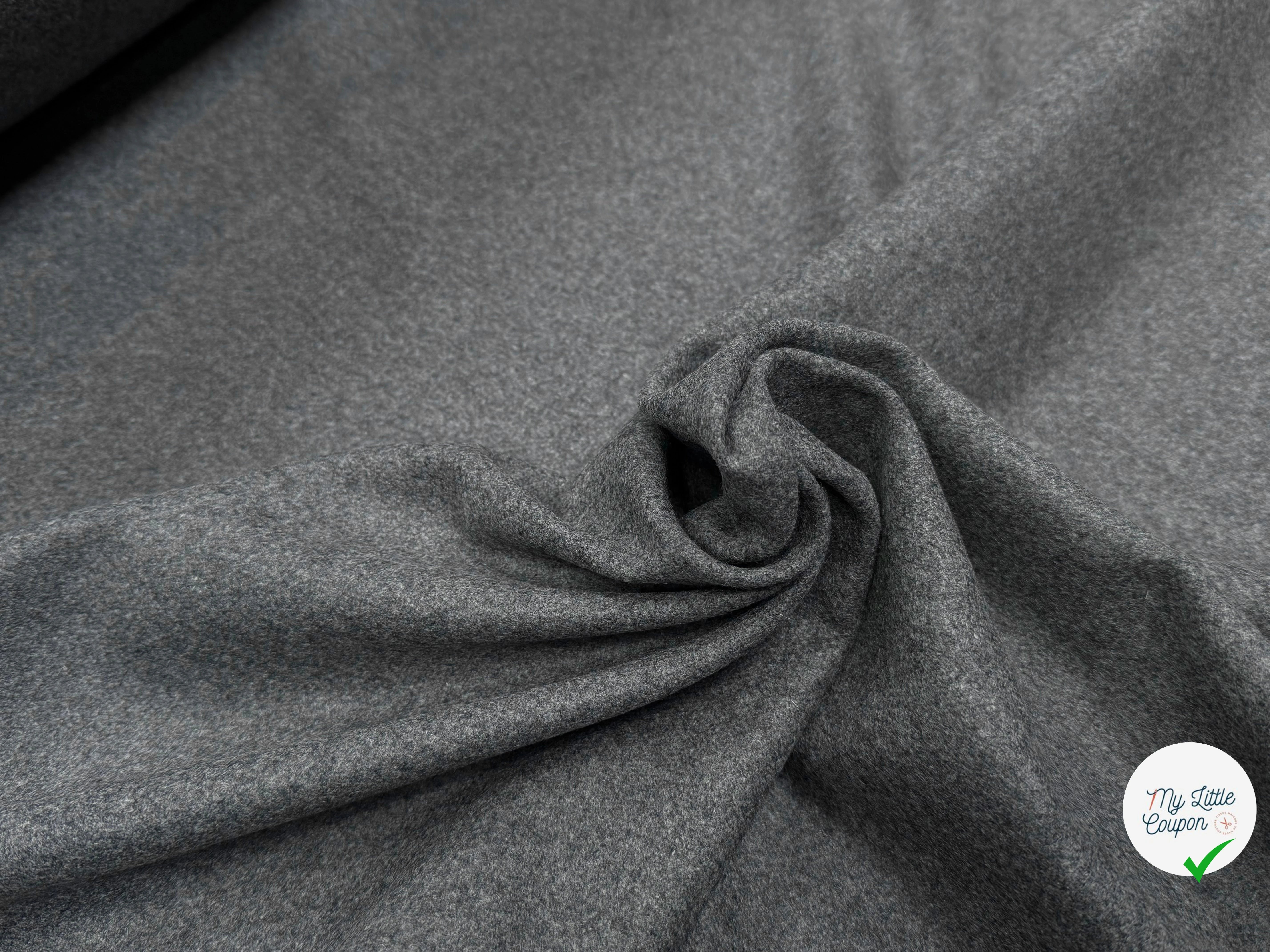 DRAP DE LAINE LOURD GRIS BELLE TENUE 100%WOOL - My Little Coupon