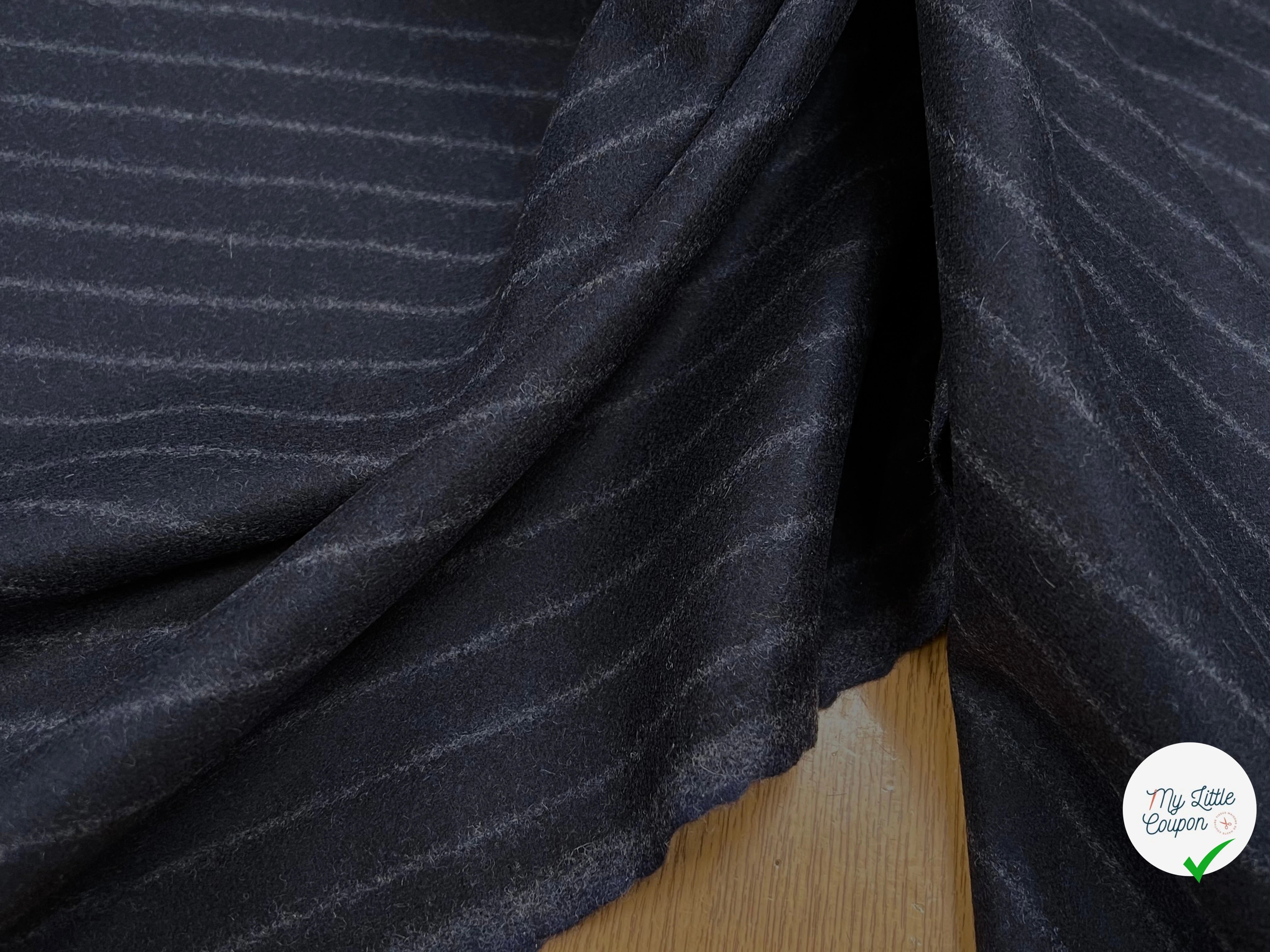 DRAP DE LAINE LOURD GROSESES RAYURES NUIT 80% LAINE VIERGE - My Little Coupon