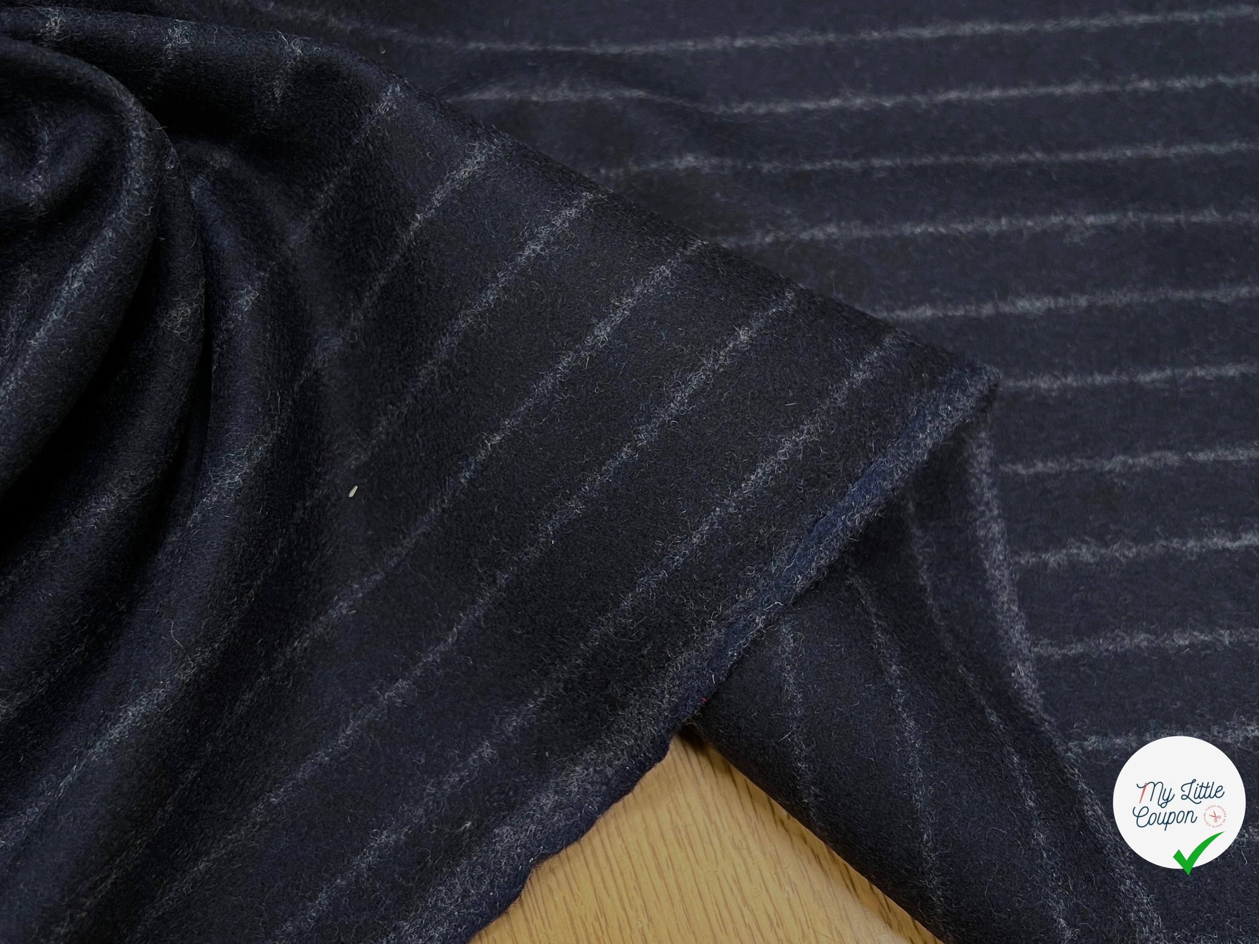 DRAP DE LAINE LOURD GROSESES RAYURES NUIT 80% LAINE VIERGE - My Little Coupon