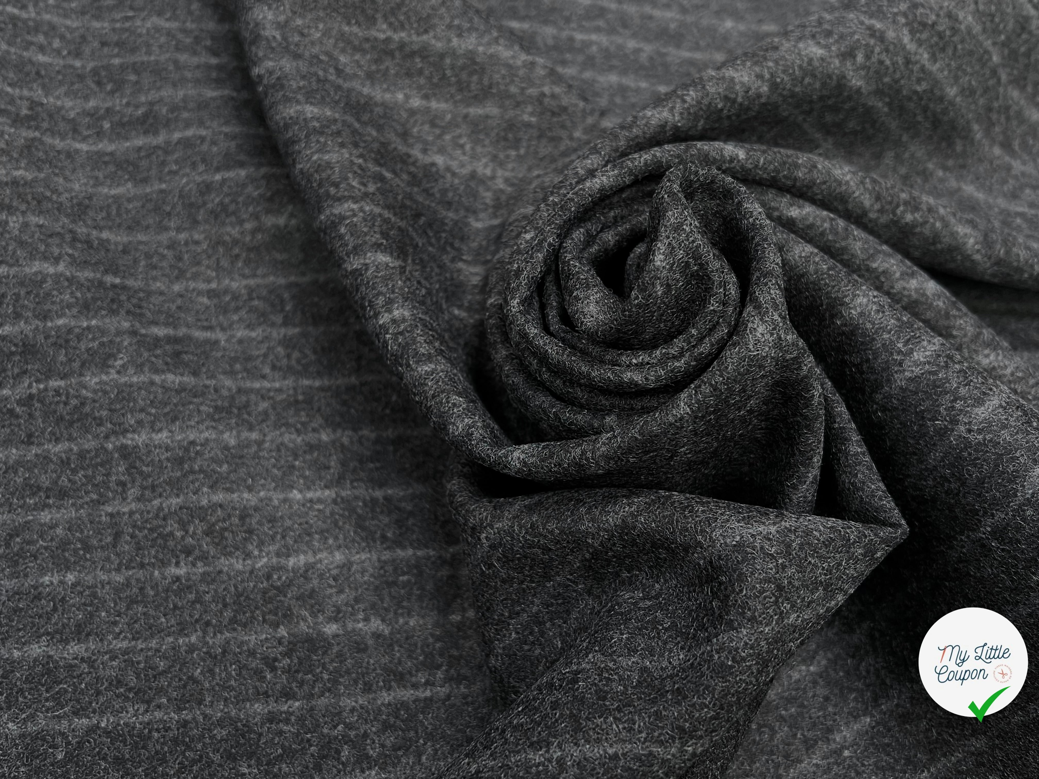 DRAP DE LAINE LOURD GROSSES RAYURES GRIS 80% LAINE VIERGE - My Little Coupon