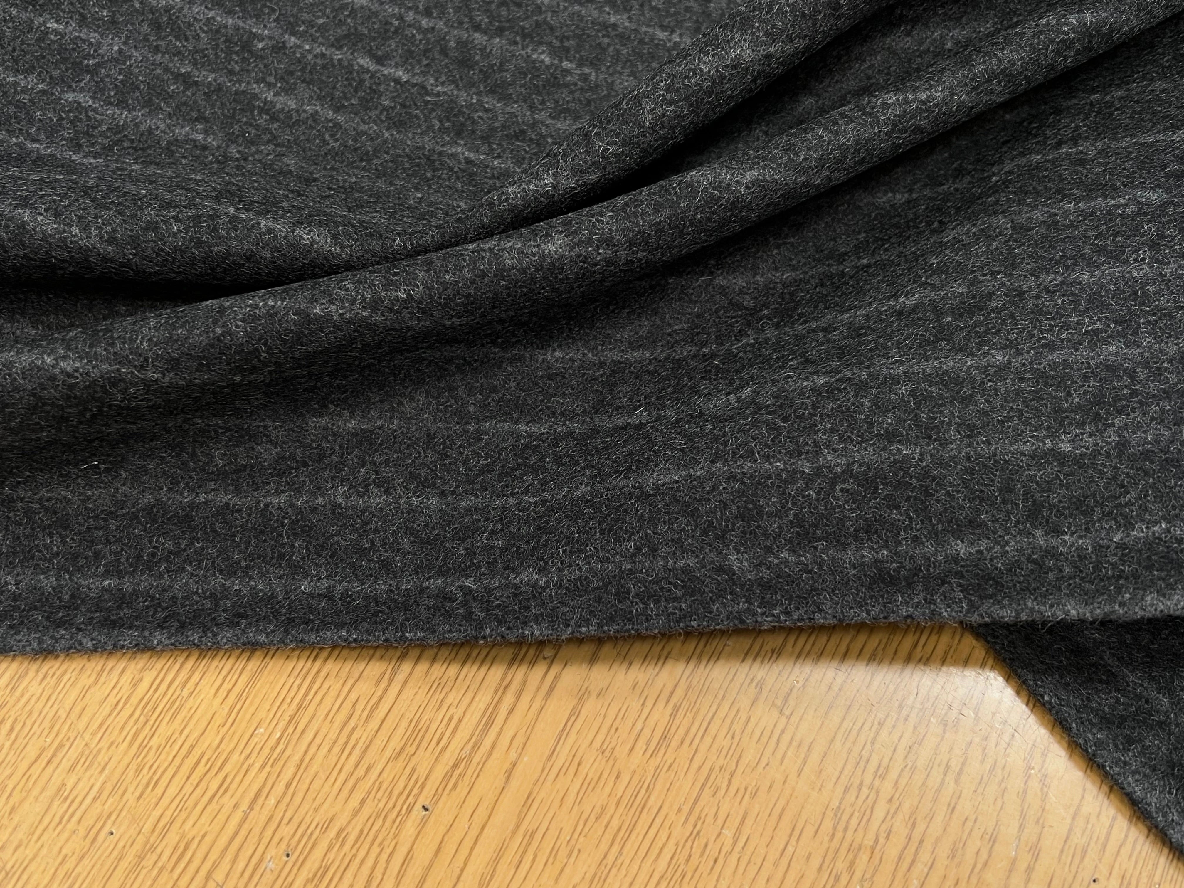 DRAP DE LAINE LOURD GROSSES RAYURES GRIS 80% LAINE VIERGE - My Little Coupon