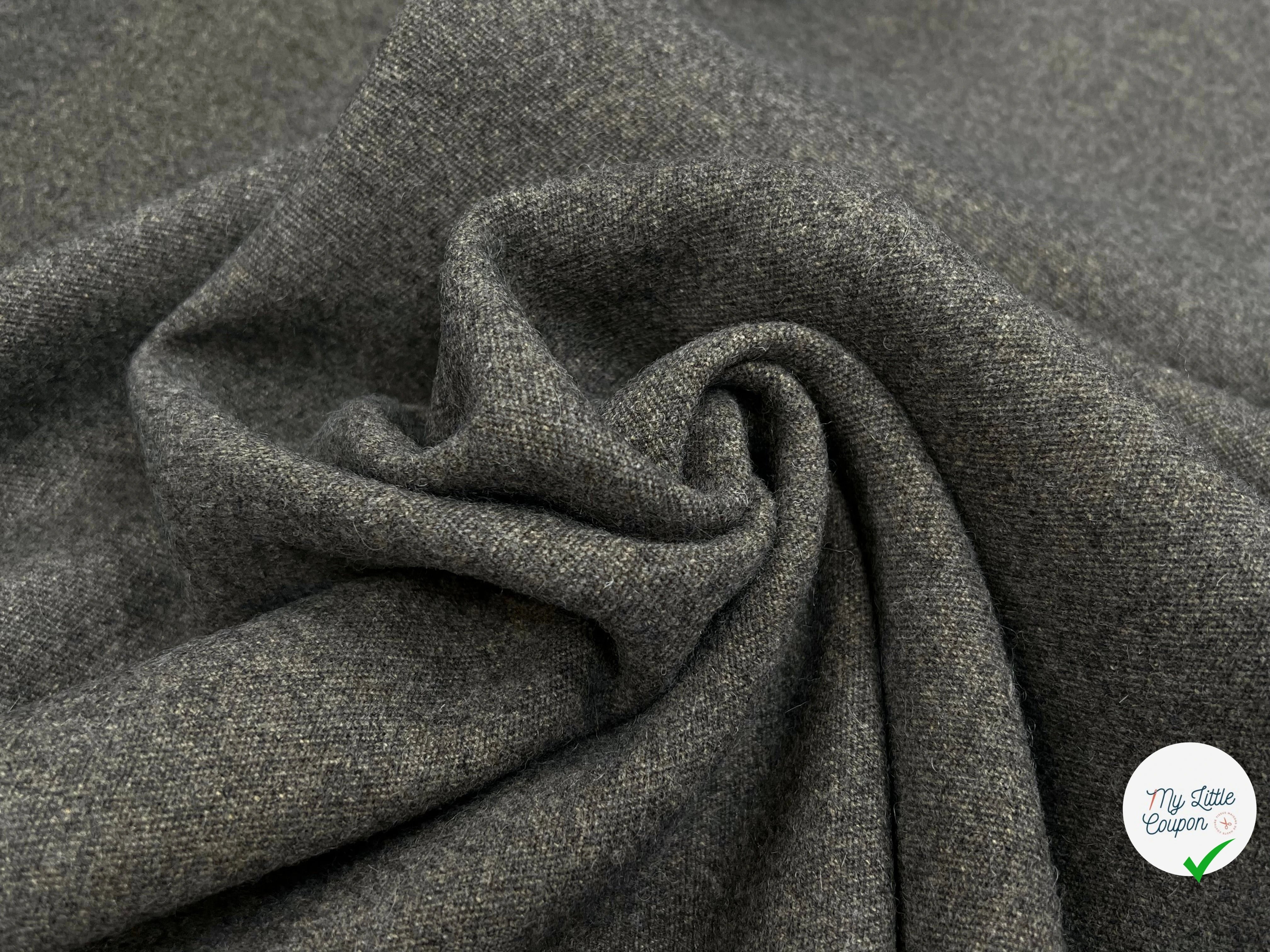 DRAP DE LAINE MANTEAU VERT DE GRIS 70% LAINE VIERGE - My Little Coupon