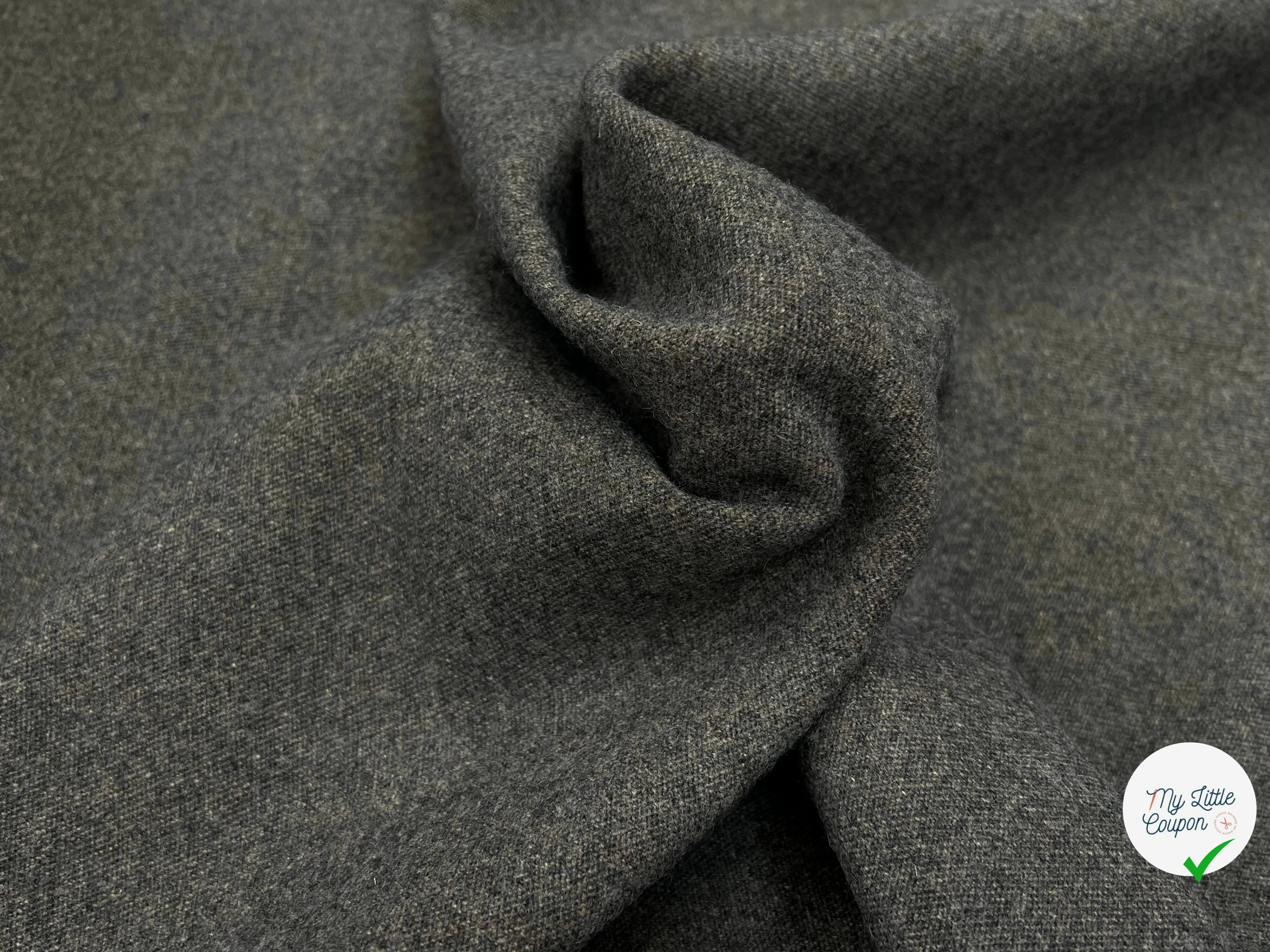 DRAP DE LAINE MANTEAU VERT DE GRIS 70% LAINE VIERGE - My Little Coupon