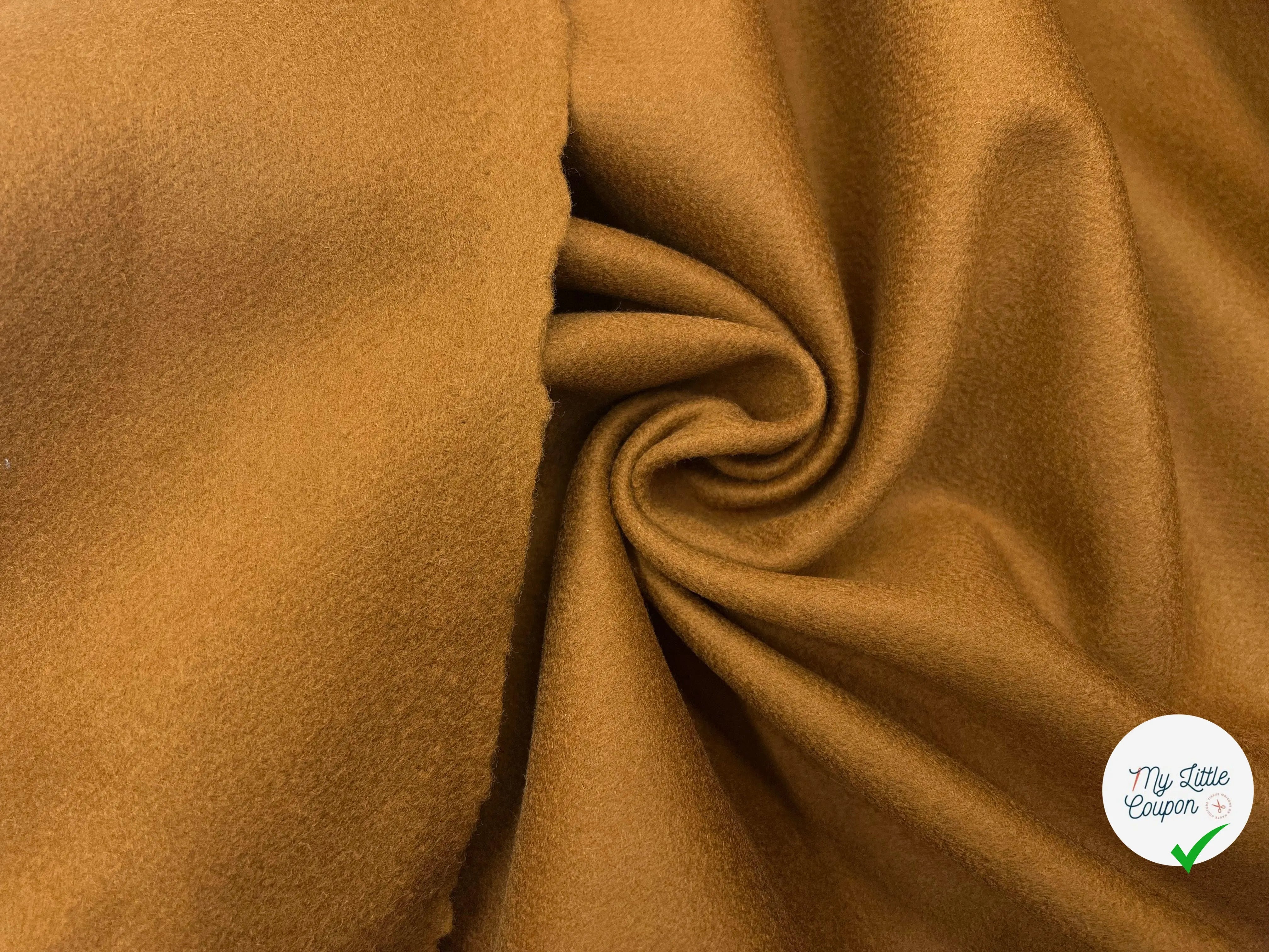 DRAP DE LAINE TABAC 100% LAINE VIERGE ROUX - My Little Coupon - tissu - coudre