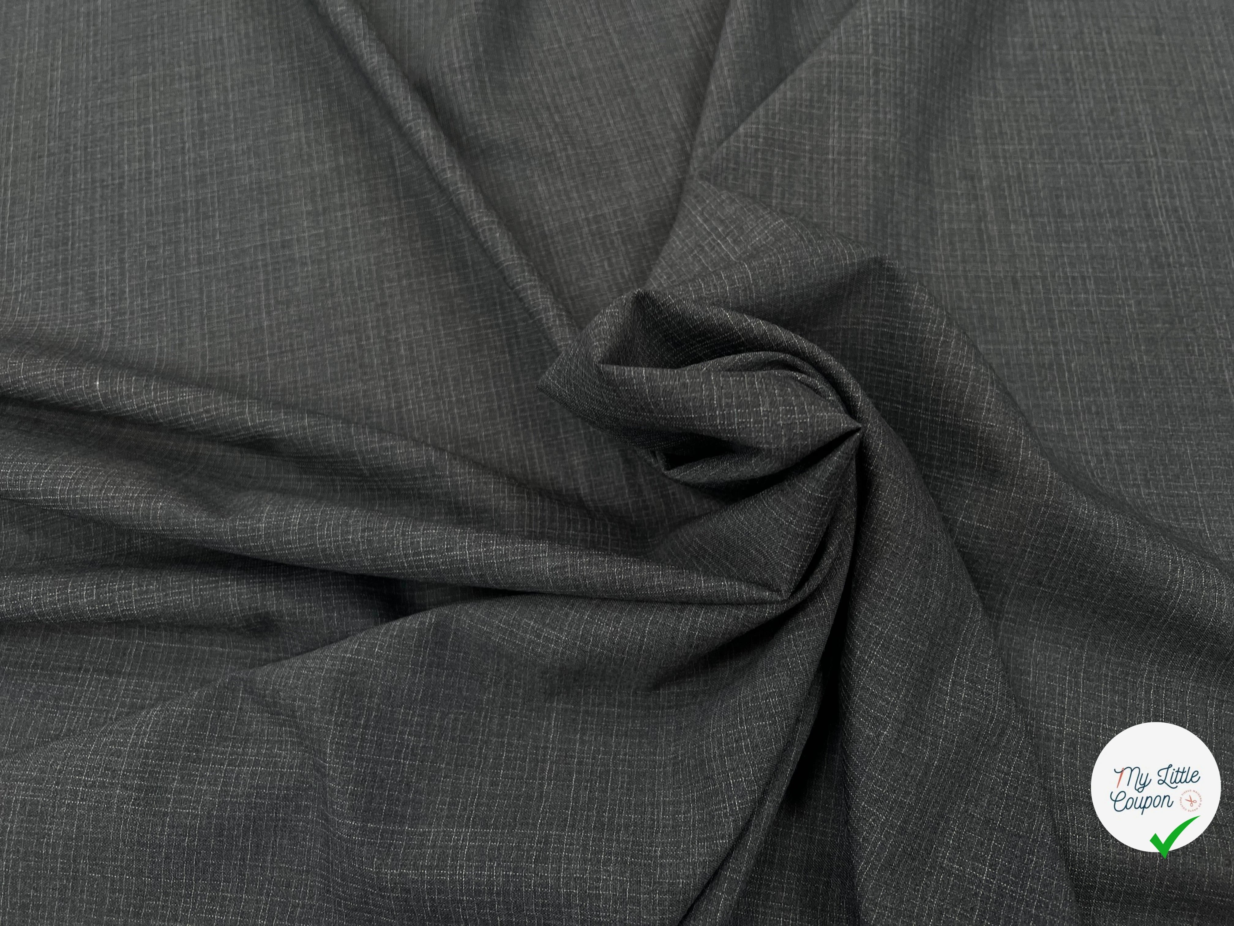 DRAPERIE 100% LAINE GRIS CHINÉ FONCÉ LAIZE 156 - My Little Coupon