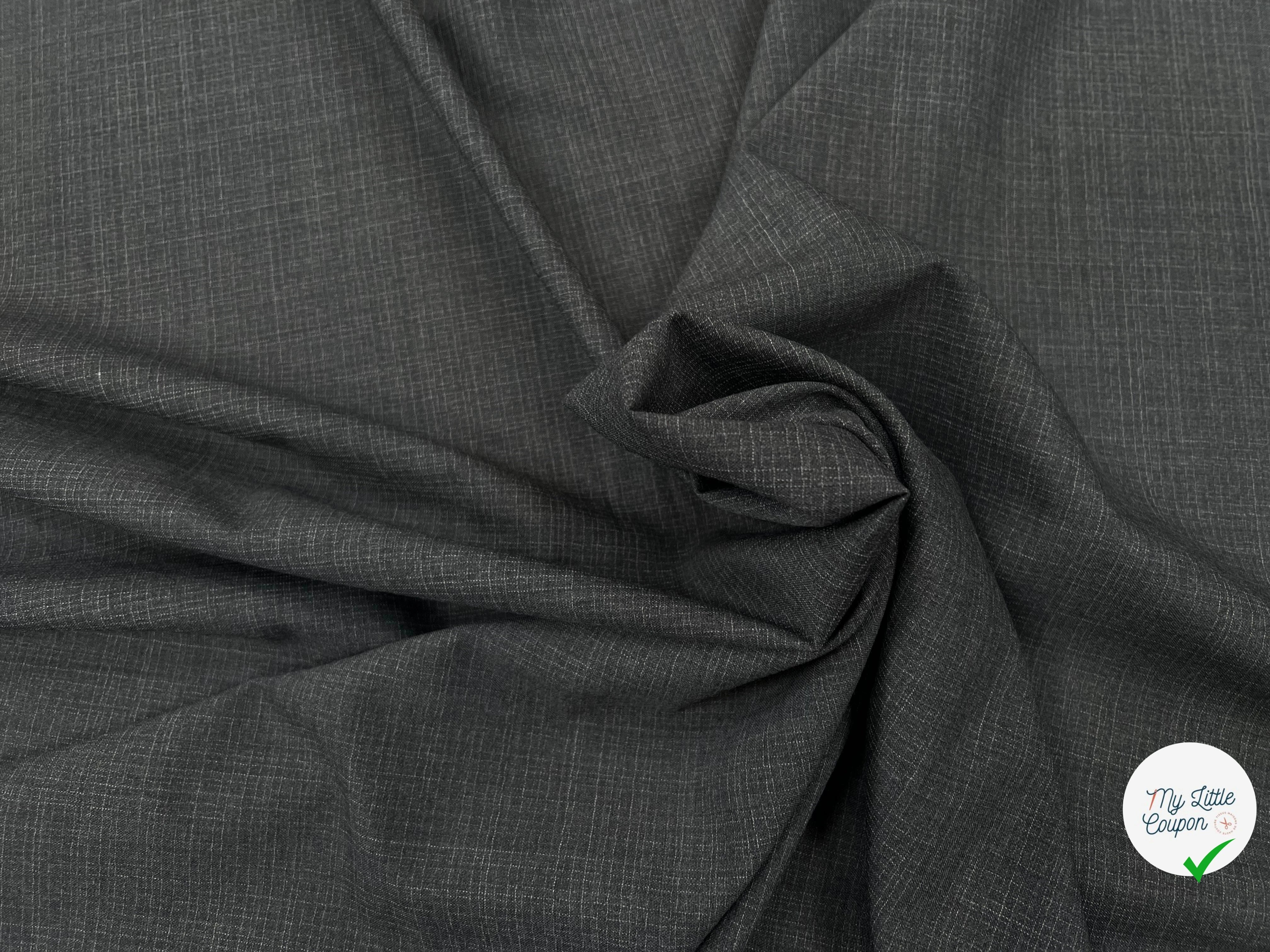 DRAPERIE 100% LAINE GRIS CHINÉ FONCÉ LAIZE 156 - My Little Coupon