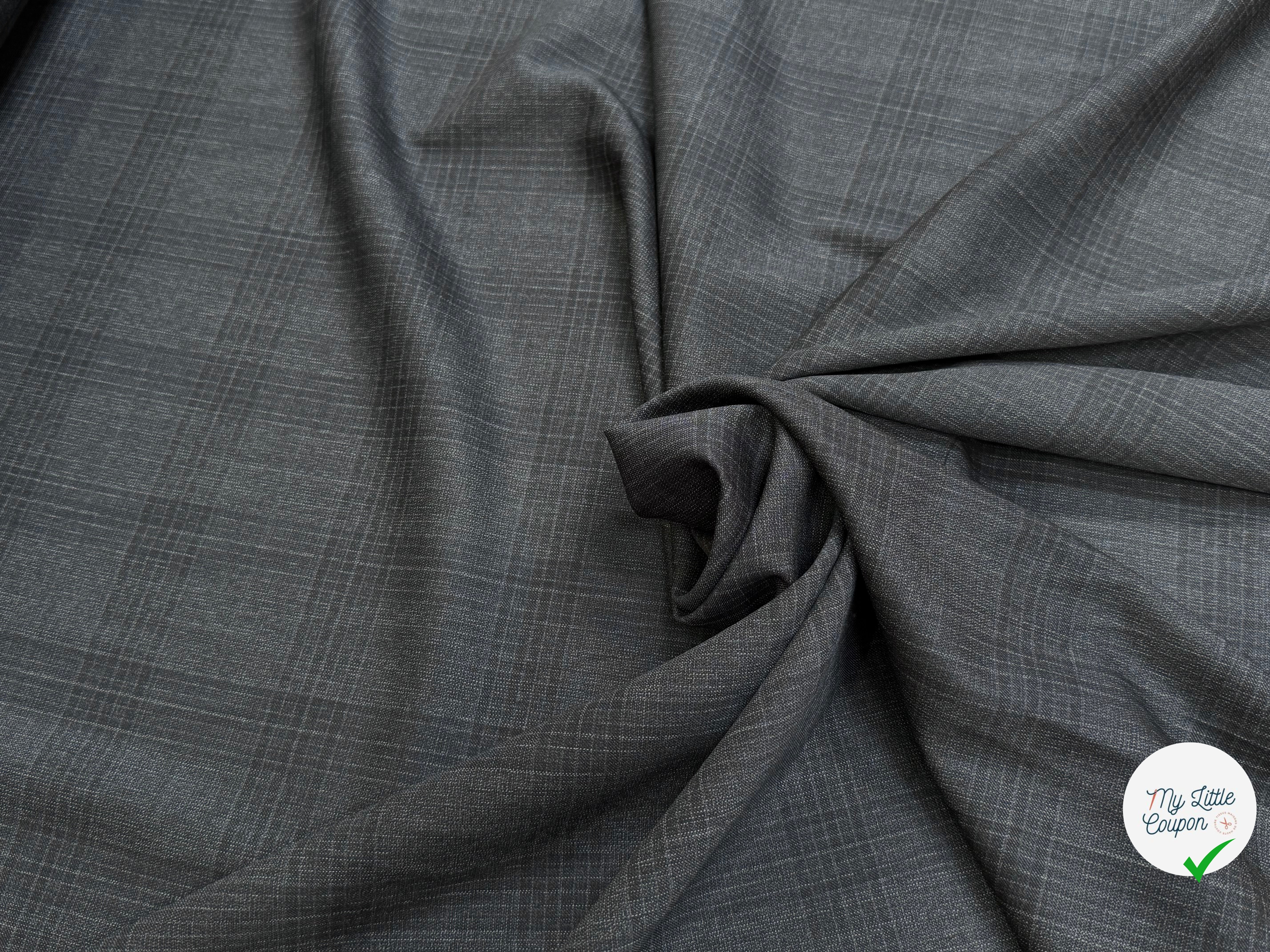 DRAPERIE 100% LAINE VIERGE ÉLÉGANTE À CARREAUX ANTHRACITE - My Little Coupon
