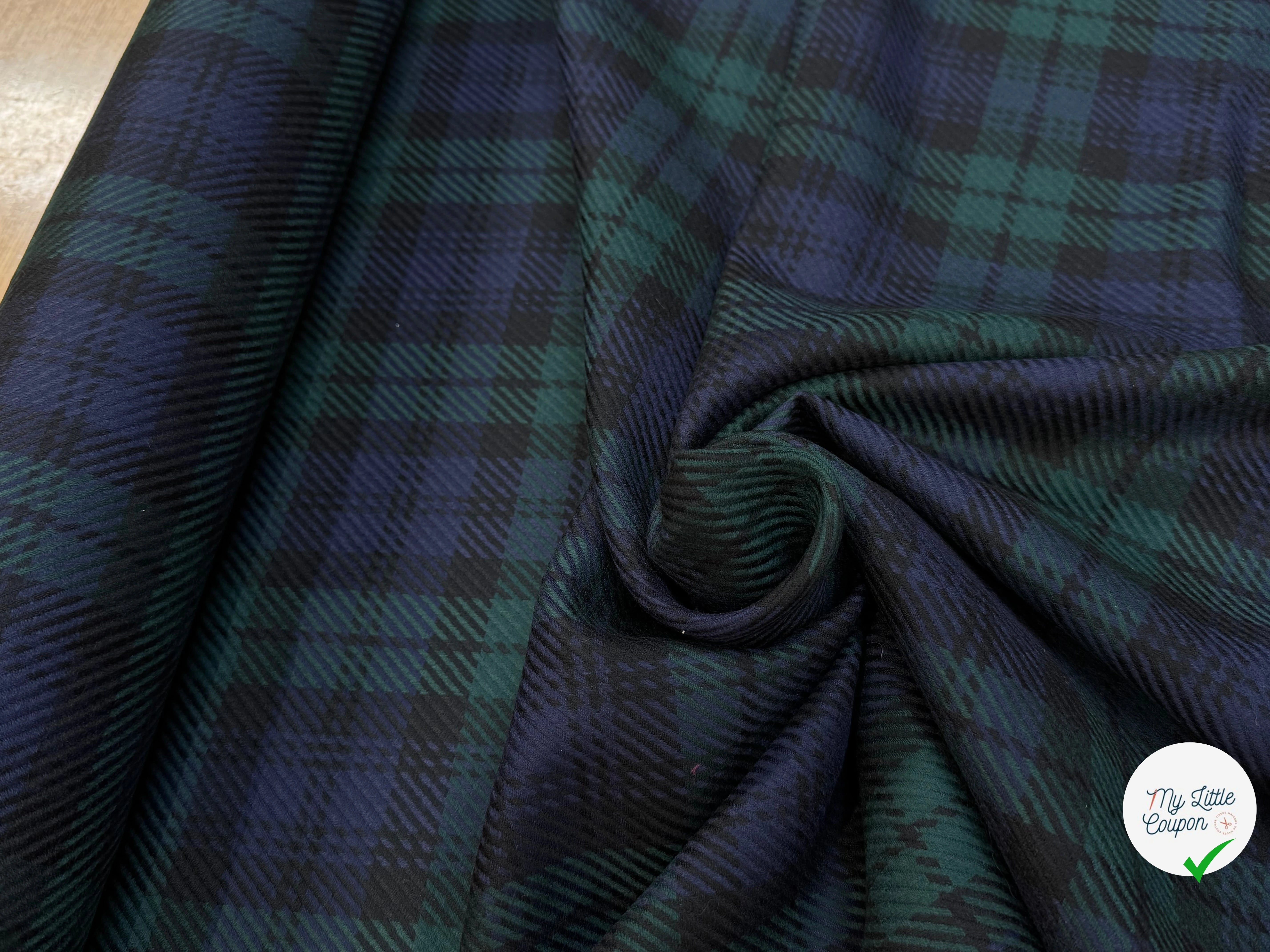 DRAPERIE 100% LAINE VIERGE SCOTLAND STYLE BLEU VERT - My Little Coupon