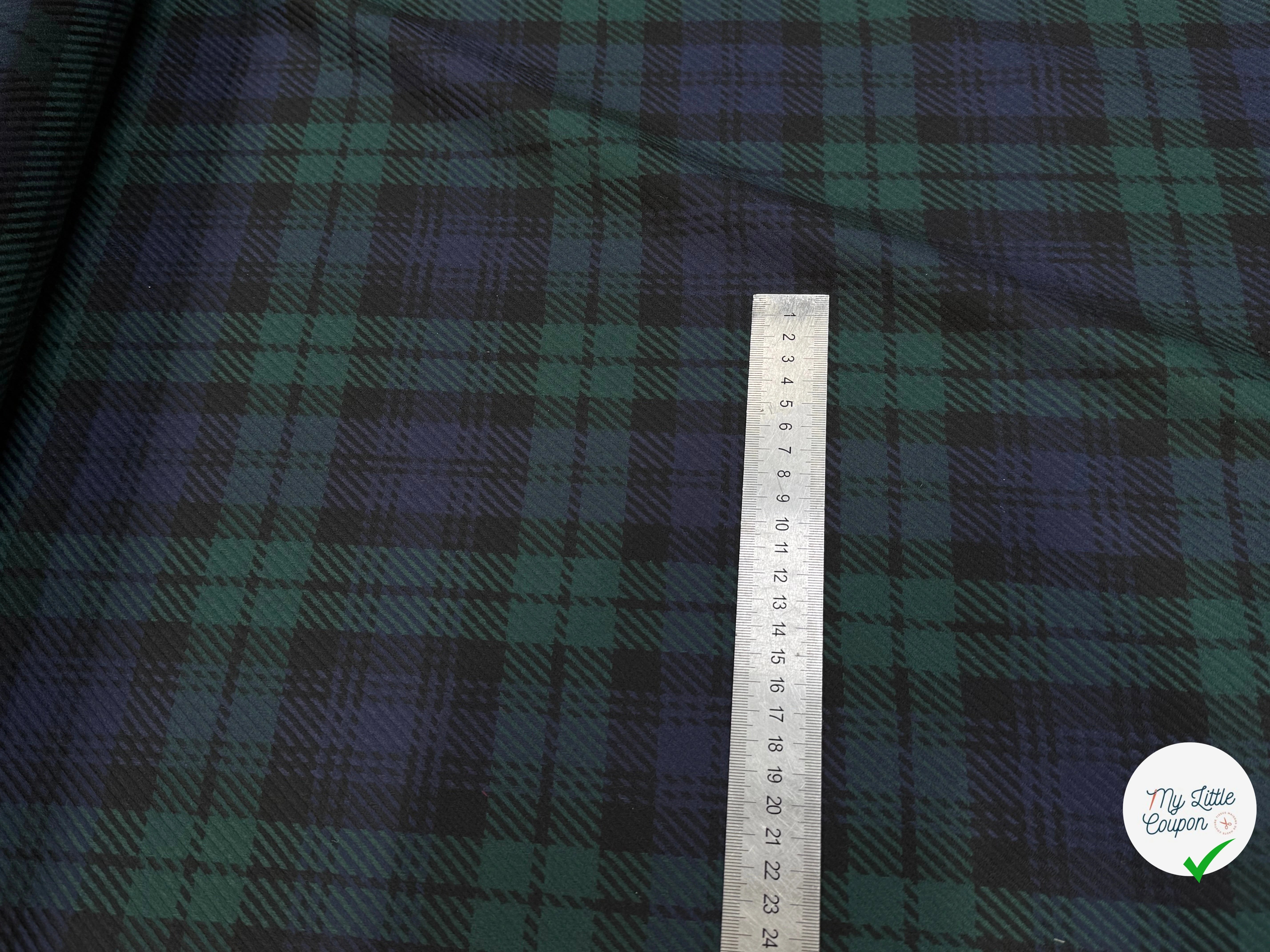 DRAPERIE 100% LAINE VIERGE SCOTLAND STYLE BLEU VERT - My Little Coupon