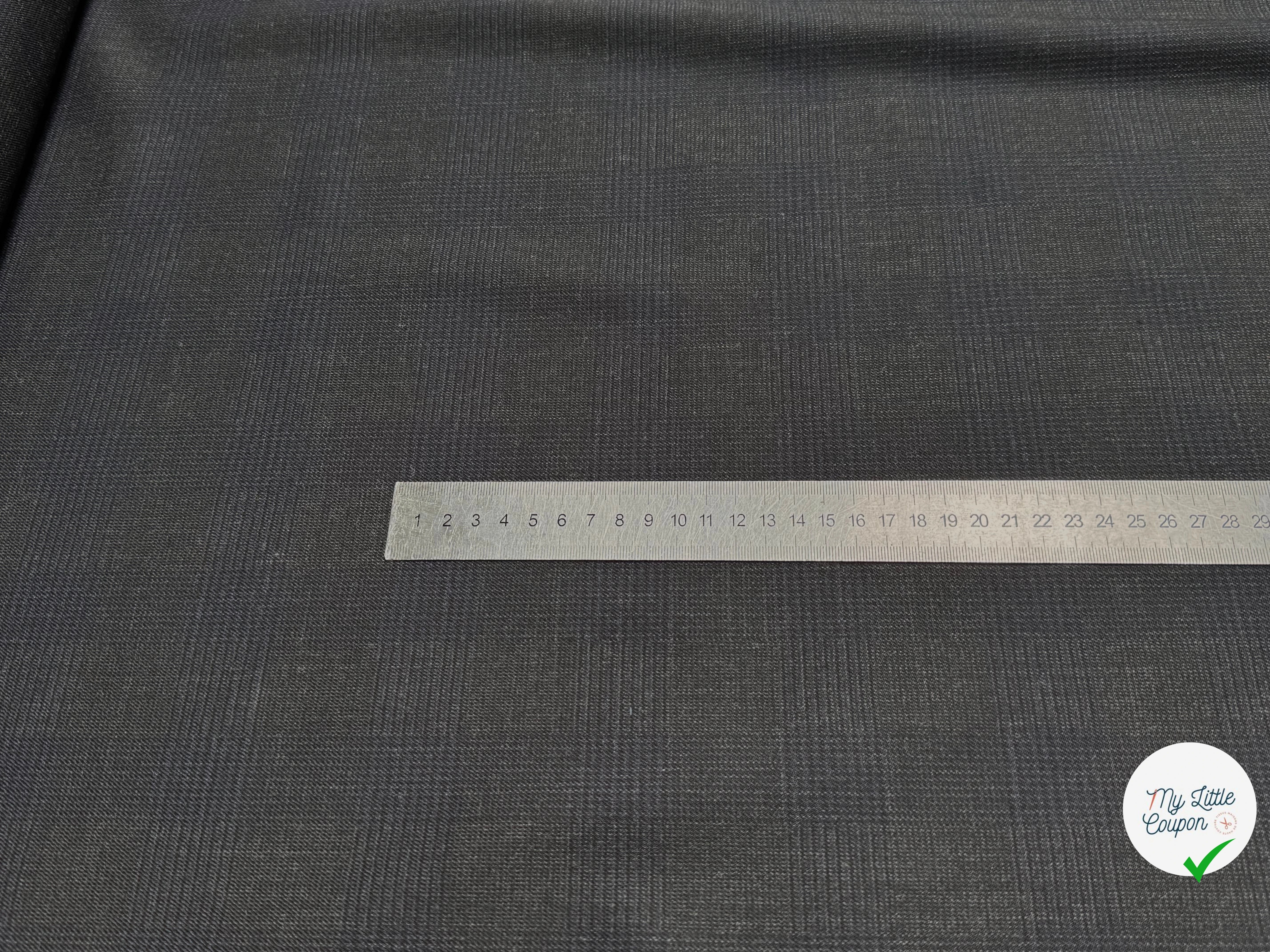 DRAPERIE 50% LAINE VIERGE TRÈS BELLE TENUE CARREAUX BLEU GRIS DEPERLANTE - My Little Coupon