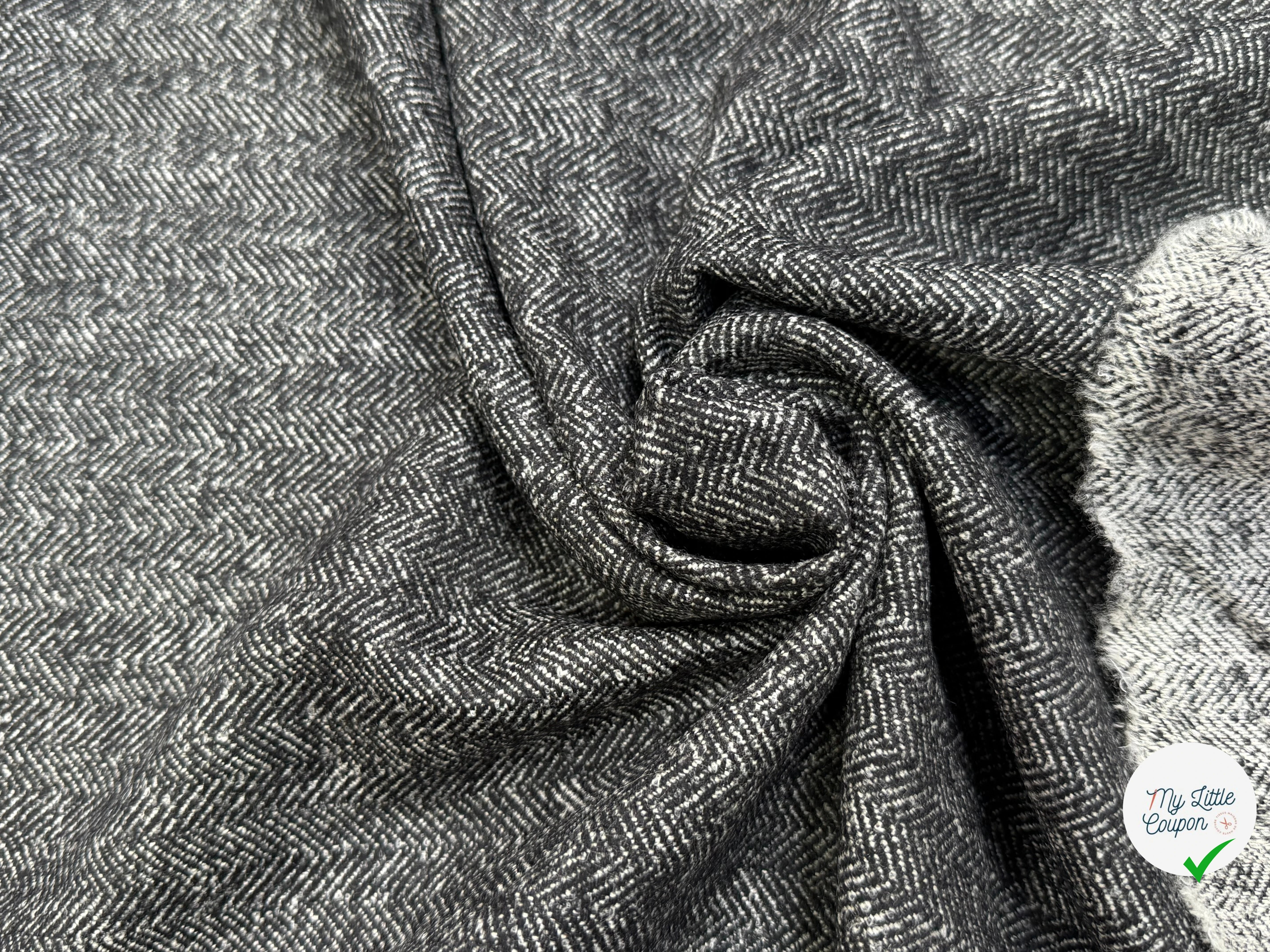 DRAPERIE CHEVRON DE LAINE GRIS CHINÉ TOUCHER DOUX - My Little Coupon